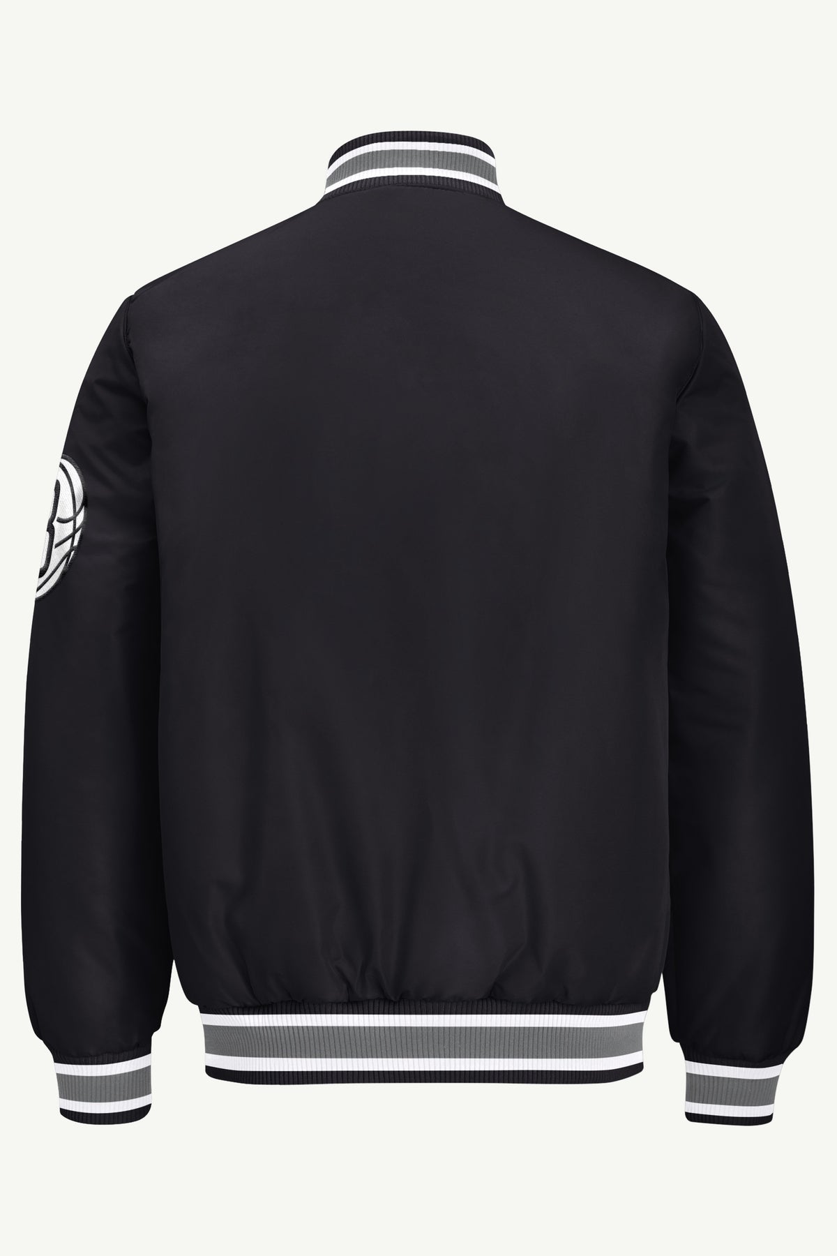 MENS BROOKLYN NETS ACROSS SATIN VARSITY JACKET View 3 MENS BROOKLYN NETS ACROSS SATIN VARSITY JACKET View 3