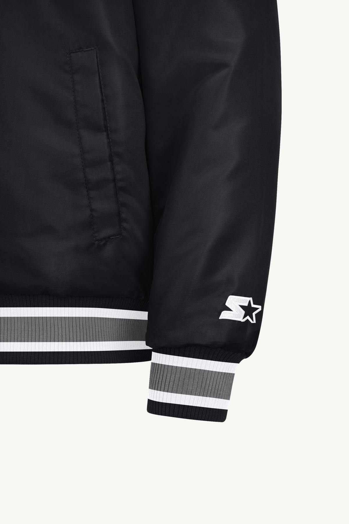 MENS BROOKLYN NETS ACROSS SATIN VARSITY JACKET View 5 MENS BROOKLYN NETS ACROSS SATIN VARSITY JACKET View 5