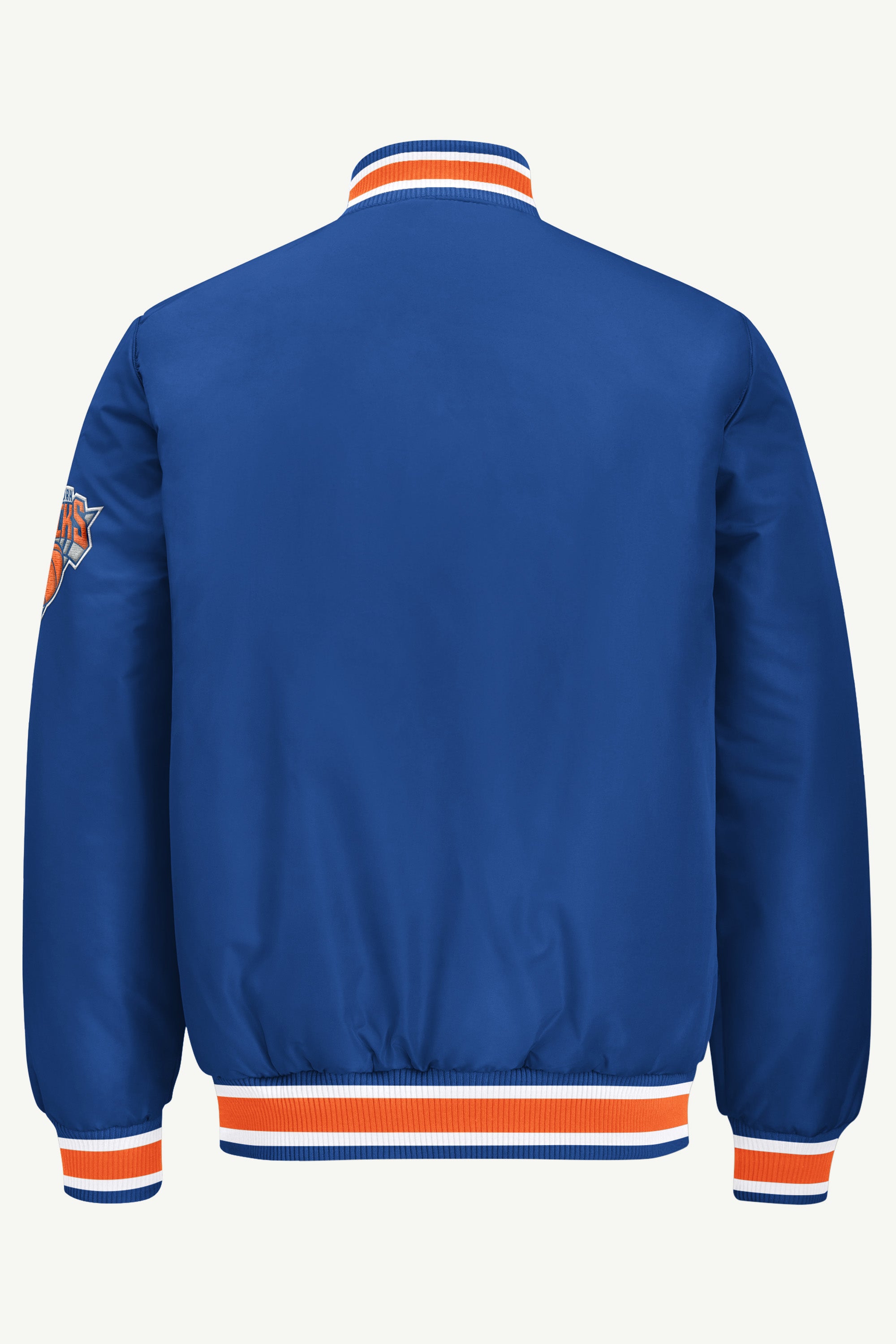 MENS NEW YORK KNICKS ACROSS SATIN VARSITY JACKET View 3 MENS NEW YORK KNICKS ACROSS SATIN VARSITY JACKET View 3