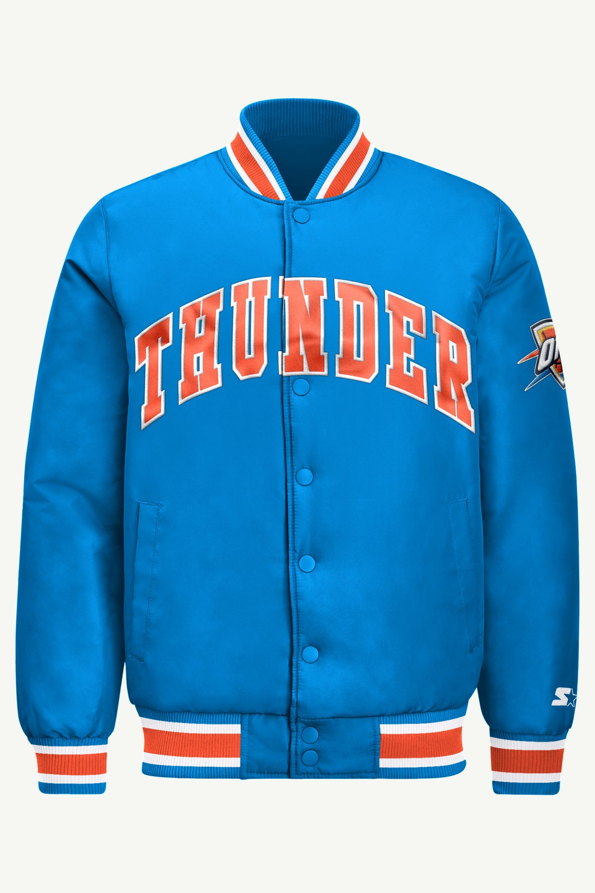 MENS OKLAHOMA CITY THUNDER ACROSS SATIN VARSITY JACKET View 2 | Men's Starter Jackets MENS OKLAHOMA CITY THUNDER ACROSS SATIN VARSITY JACKET View 2 | Men's Starter Jackets
