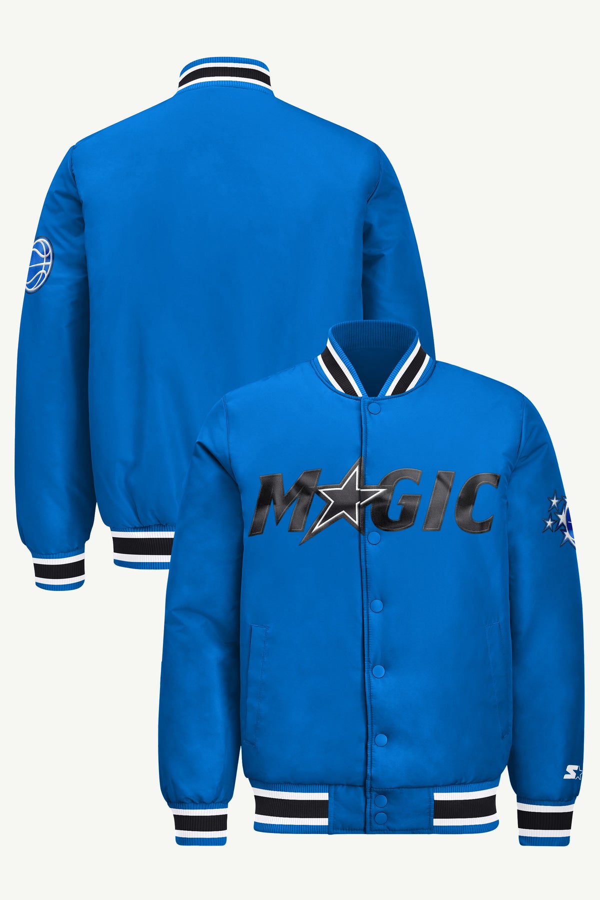 MENS ORLANDO MAGIC ACROSS SATIN VARSITY JACKET View 1 | Men's Starter Jackets MENS ORLANDO MAGIC ACROSS SATIN VARSITY JACKET View 1 | Men's Starter Jackets