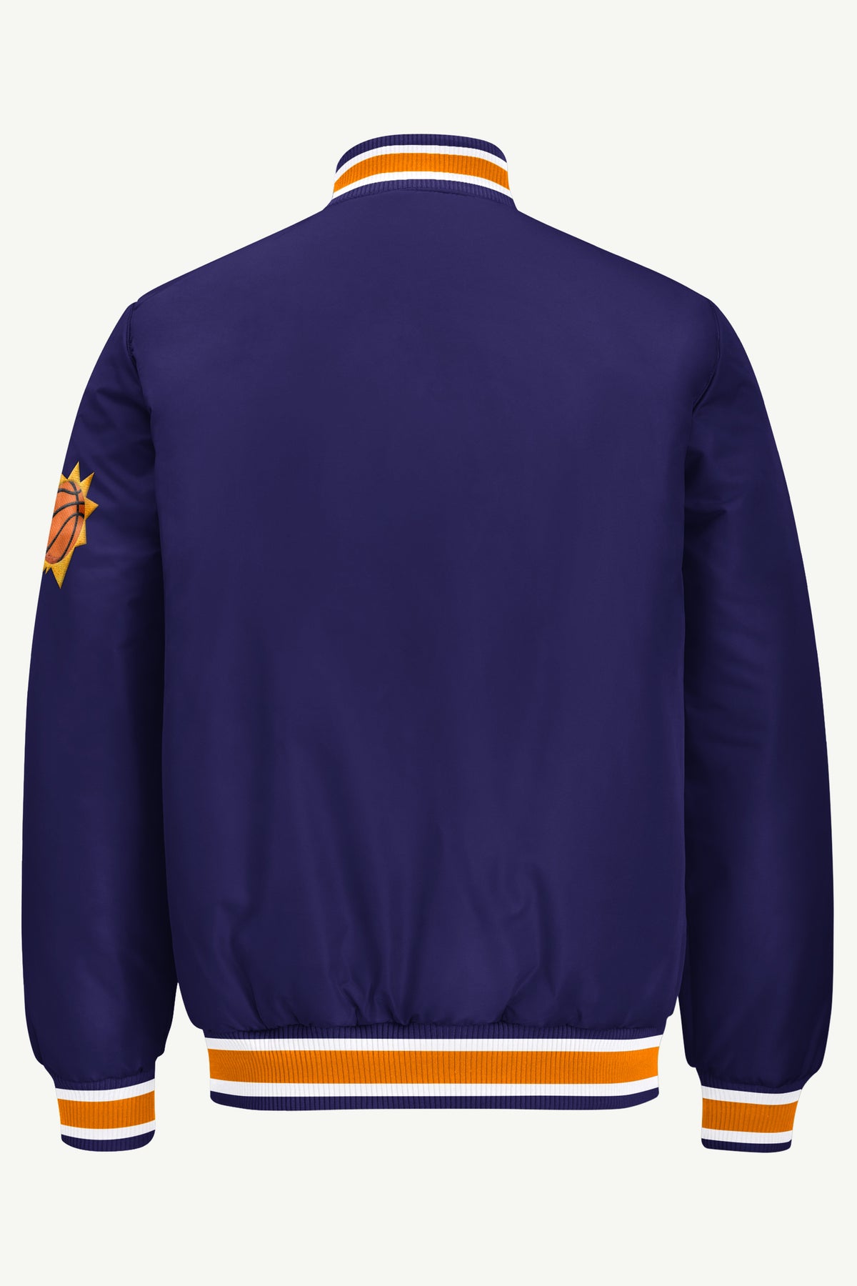 MENS PHOENIX SUNS ACROSS SATIN VARSITY JACKET View 3 MENS PHOENIX SUNS ACROSS SATIN VARSITY JACKET View 3