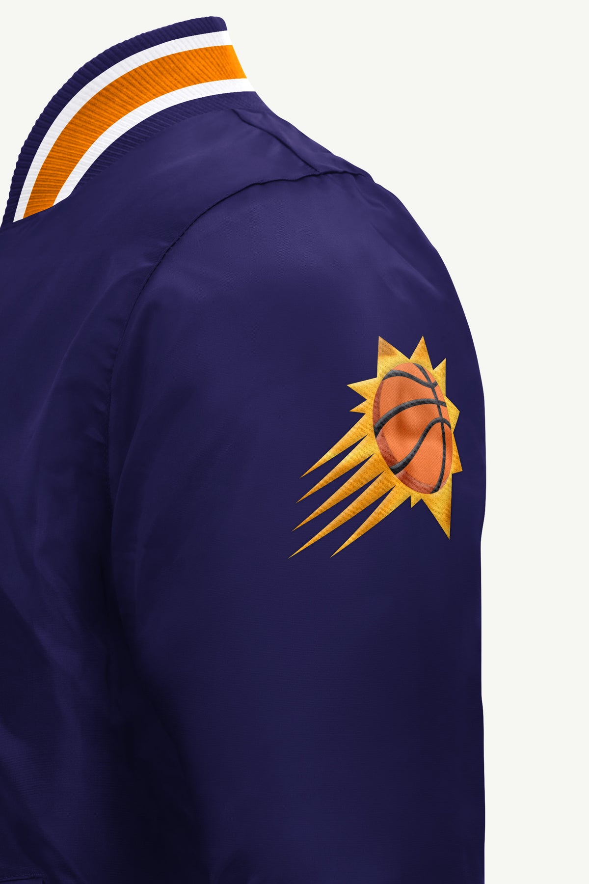 MENS PHOENIX SUNS ACROSS SATIN VARSITY JACKET View 4 MENS PHOENIX SUNS ACROSS SATIN VARSITY JACKET View 4