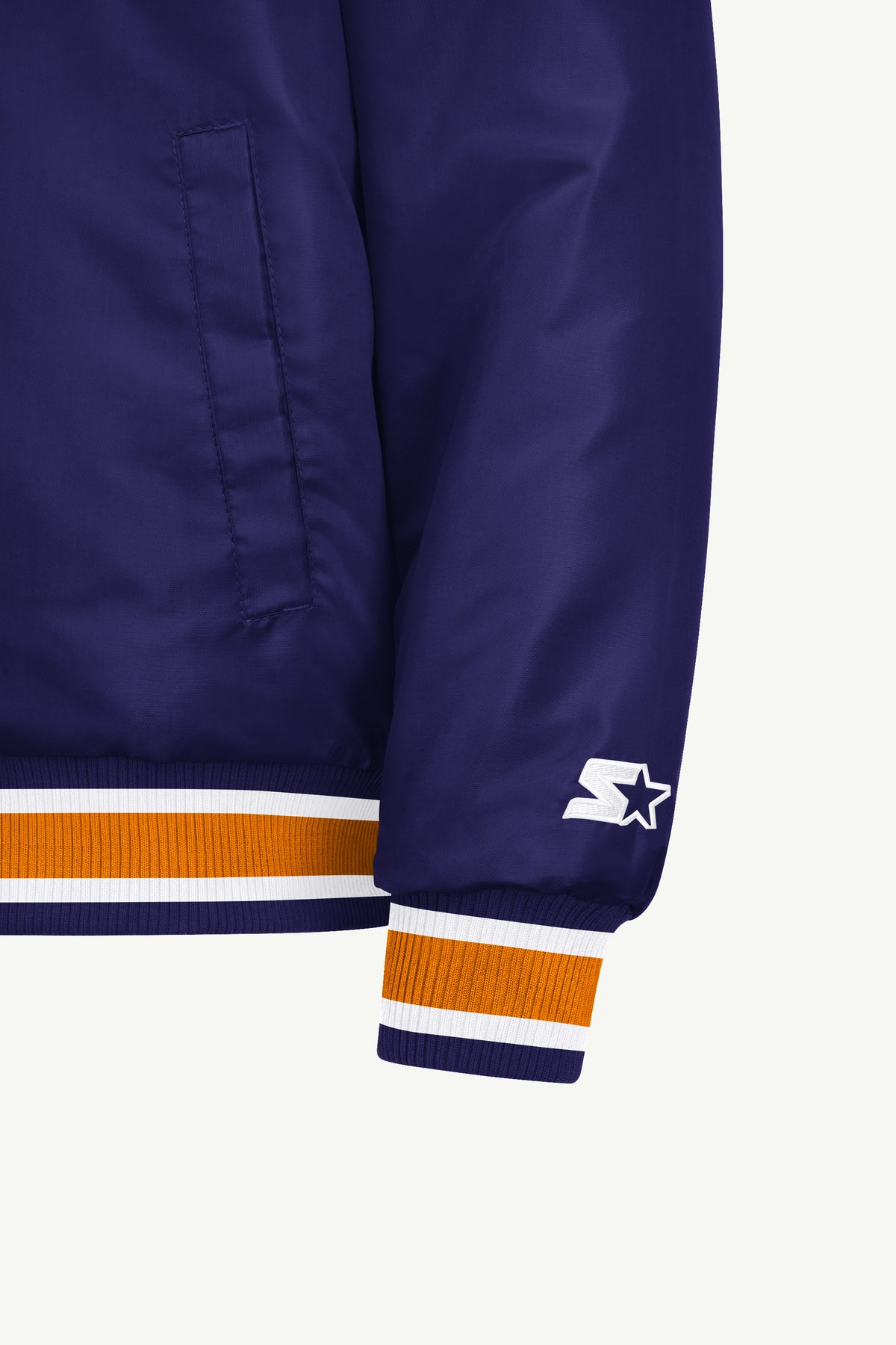MENS PHOENIX SUNS ACROSS SATIN VARSITY JACKET View 5 MENS PHOENIX SUNS ACROSS SATIN VARSITY JACKET View 5