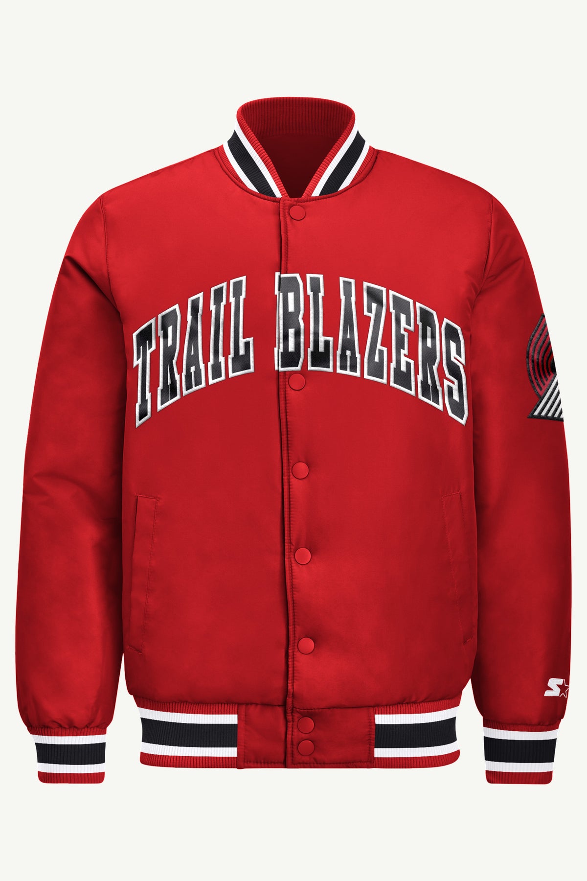 MENS PORTLAND TRAIL BLAZERS ACROSS SATIN VARSITY JACKET View 2 | Men's Starter Jackets MENS PORTLAND TRAIL BLAZERS ACROSS SATIN VARSITY JACKET View 2 | Men's Starter Jackets