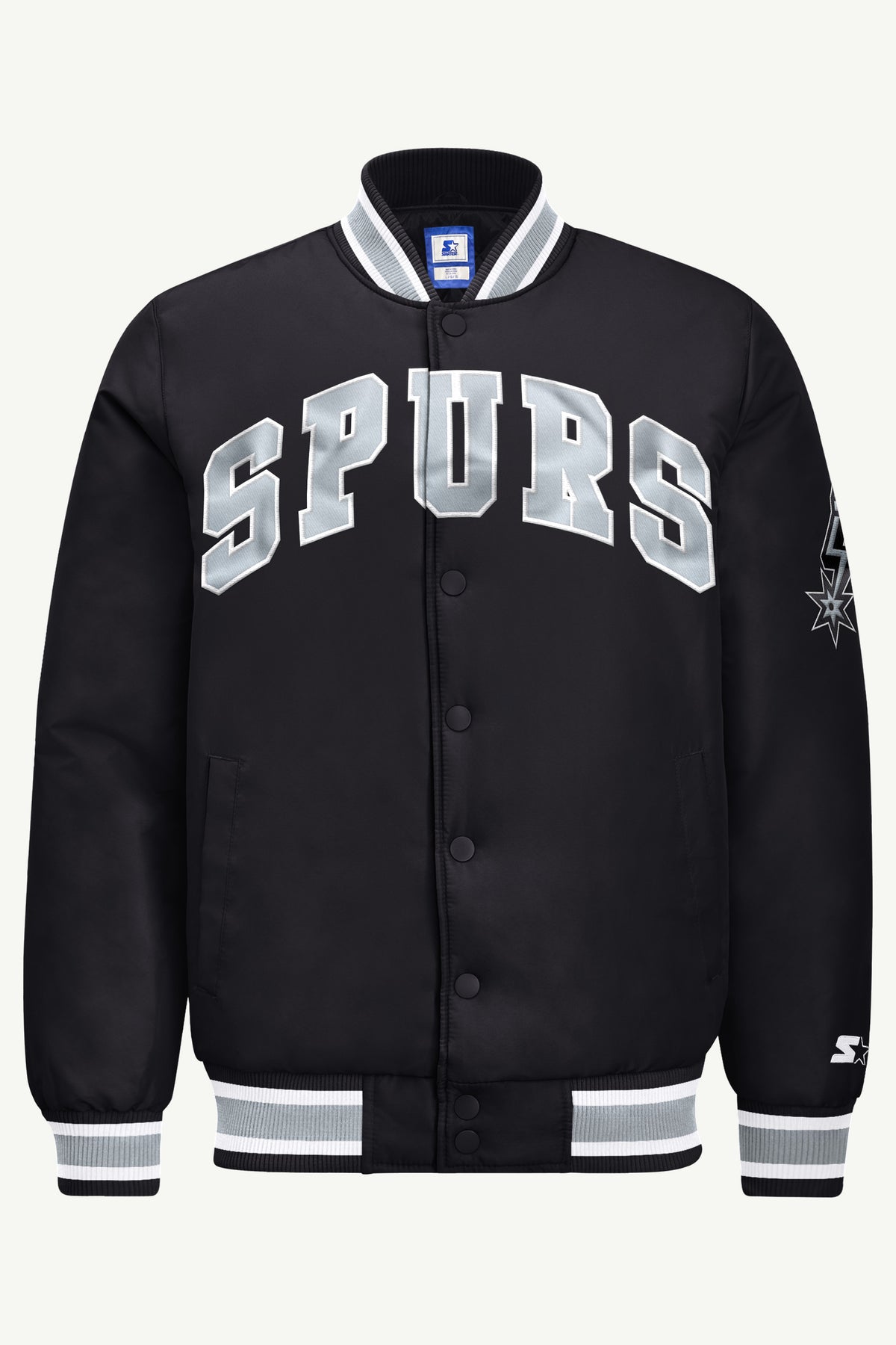 MENS SAN ANTONIO SPURS ACROSS SATIN VARSITY JACKET View 2 MENS SAN ANTONIO SPURS ACROSS SATIN VARSITY JACKET View 2