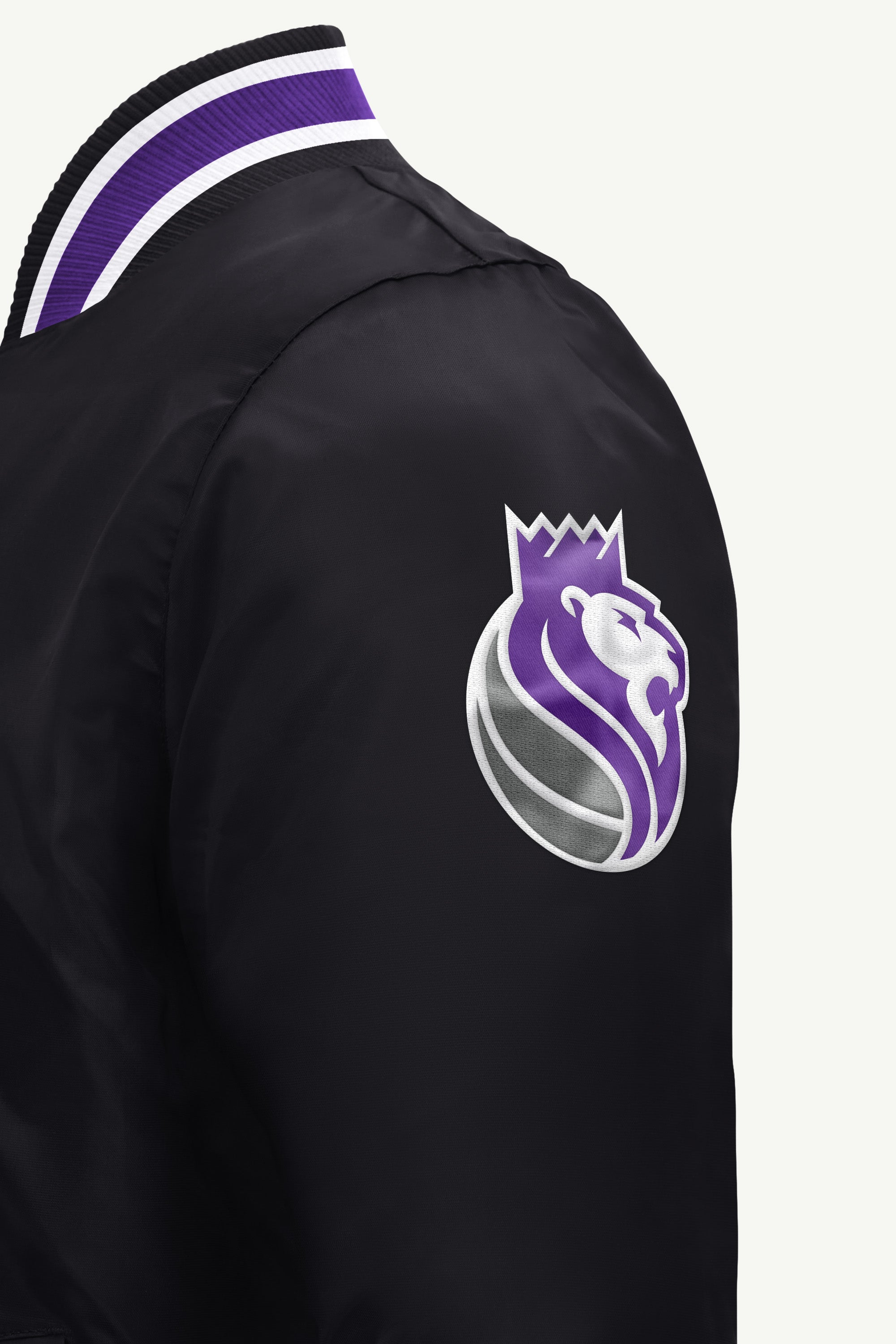 MENS SACRAMENTO KINGS GAME DAY SATIN VARSITY JACKET View 4 MENS SACRAMENTO KINGS GAME DAY SATIN VARSITY JACKET View 4