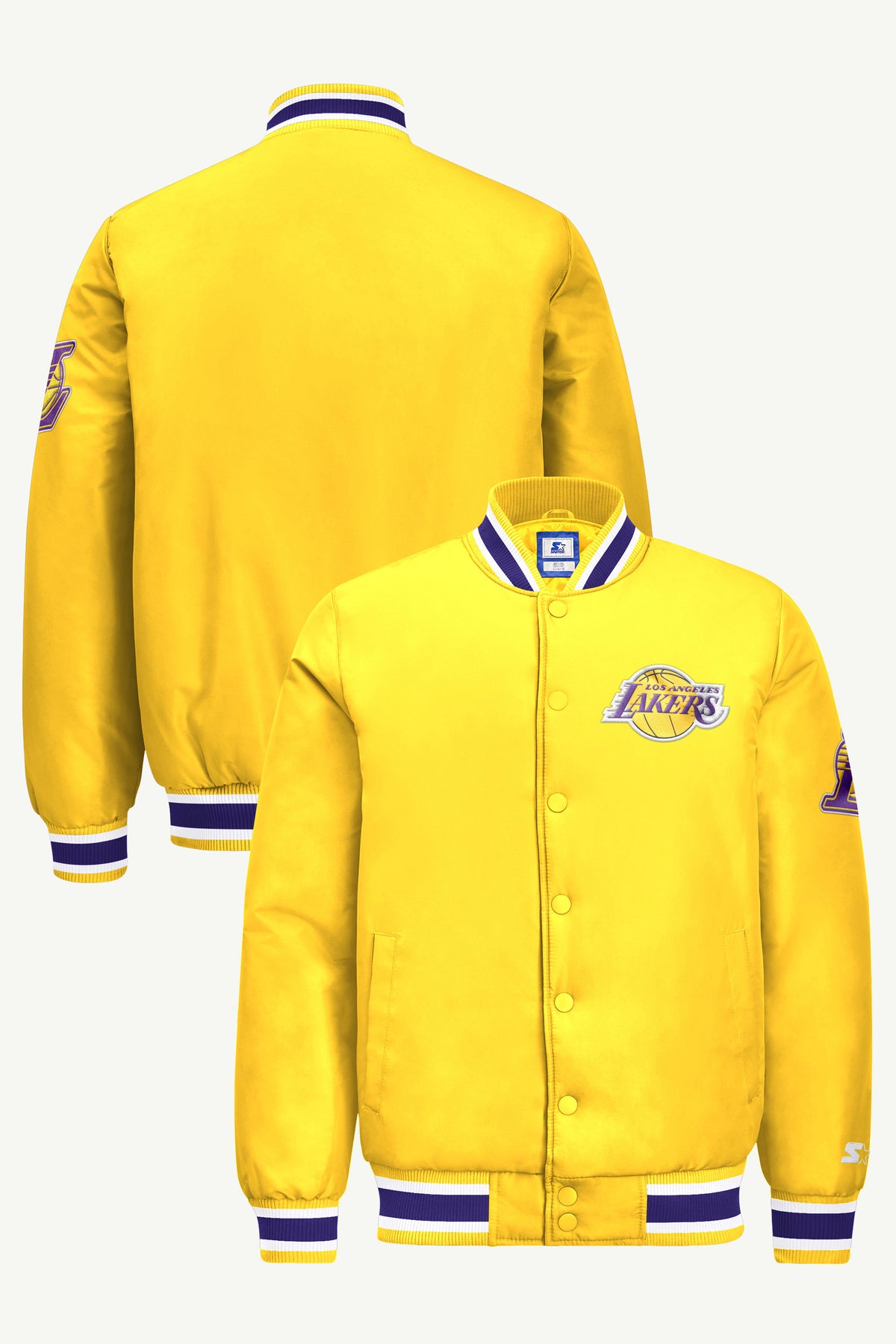 MENS LOS ANGELES LAKERS GAME DAY SATIN VARSITY JACKET View 1 MENS LOS ANGELES LAKERS GAME DAY SATIN VARSITY JACKET View 1