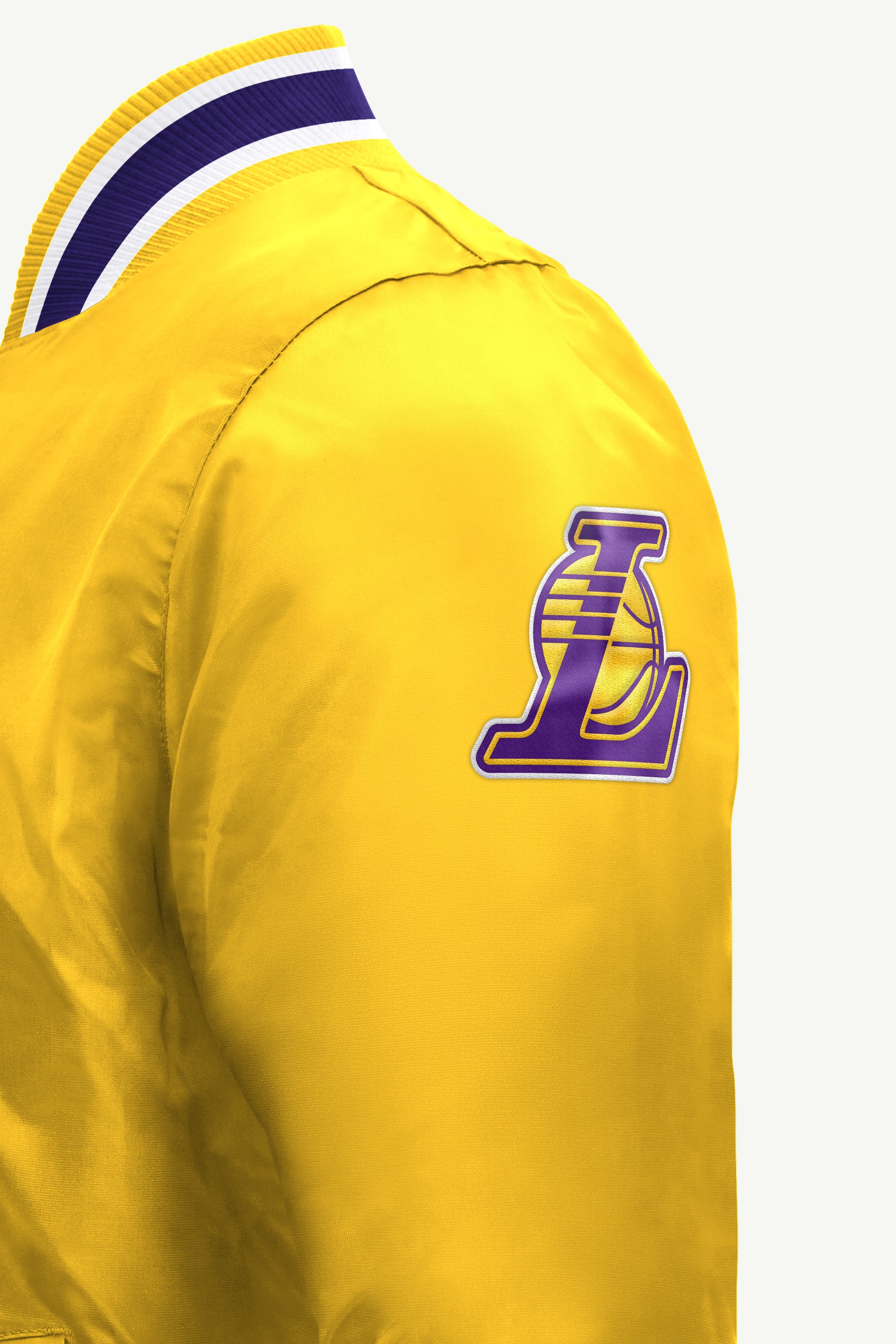 MENS LOS ANGELES LAKERS GAME DAY SATIN VARSITY JACKET View 4 MENS LOS ANGELES LAKERS GAME DAY SATIN VARSITY JACKET View 4