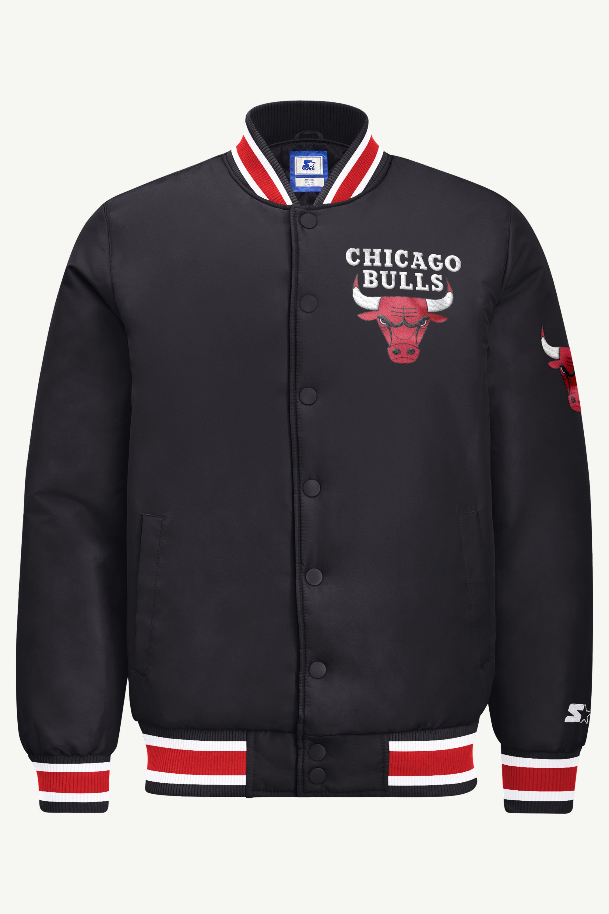 MENS CHICAGO BULLS GAME DAY SATIN VARSITY JACKET View 2 MENS CHICAGO BULLS GAME DAY SATIN VARSITY JACKET View 2