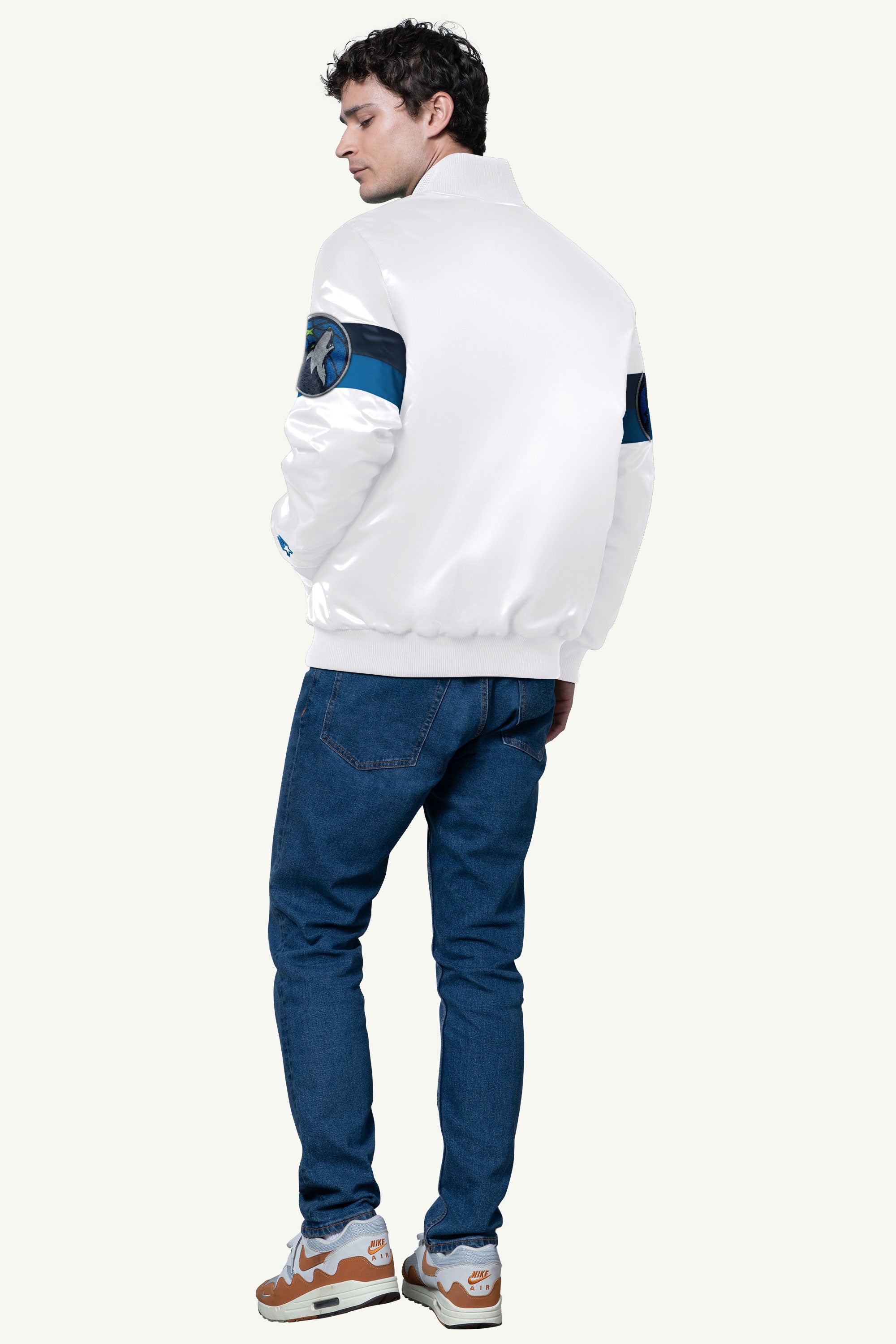 MENS MINNESOTA TIMBERWOLVES TRIPLE OPTION SATIN VARSITY JACKET View 2 | NBA MENS MINNESOTA TIMBERWOLVES TRIPLE OPTION SATIN VARSITY JACKET View 2 | NBA