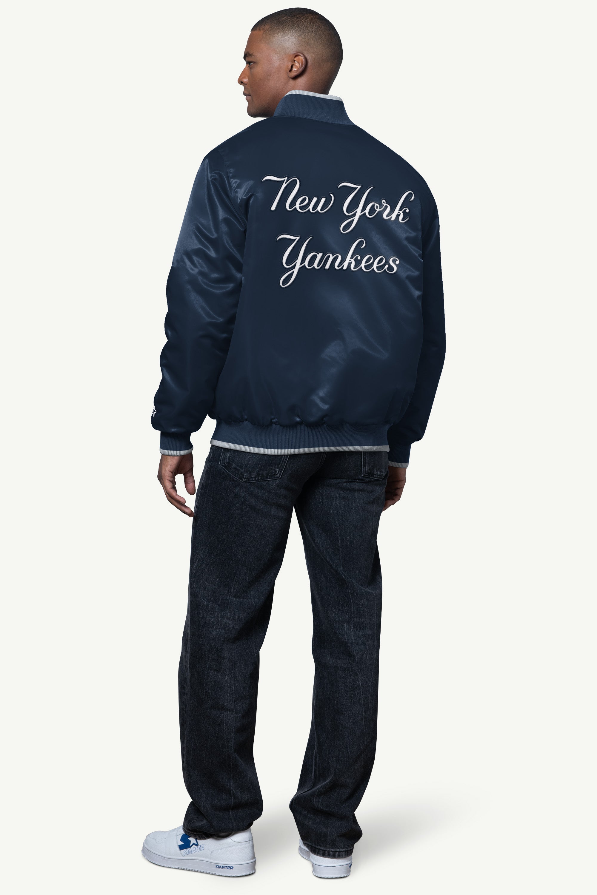 MENS NEW YORK YANKEES AMBASSADOR SATIN VARSITY JACKET View 2 | STARTER CLASSICS MENS NEW YORK YANKEES AMBASSADOR SATIN VARSITY JACKET View 2 | STARTER CLASSICS