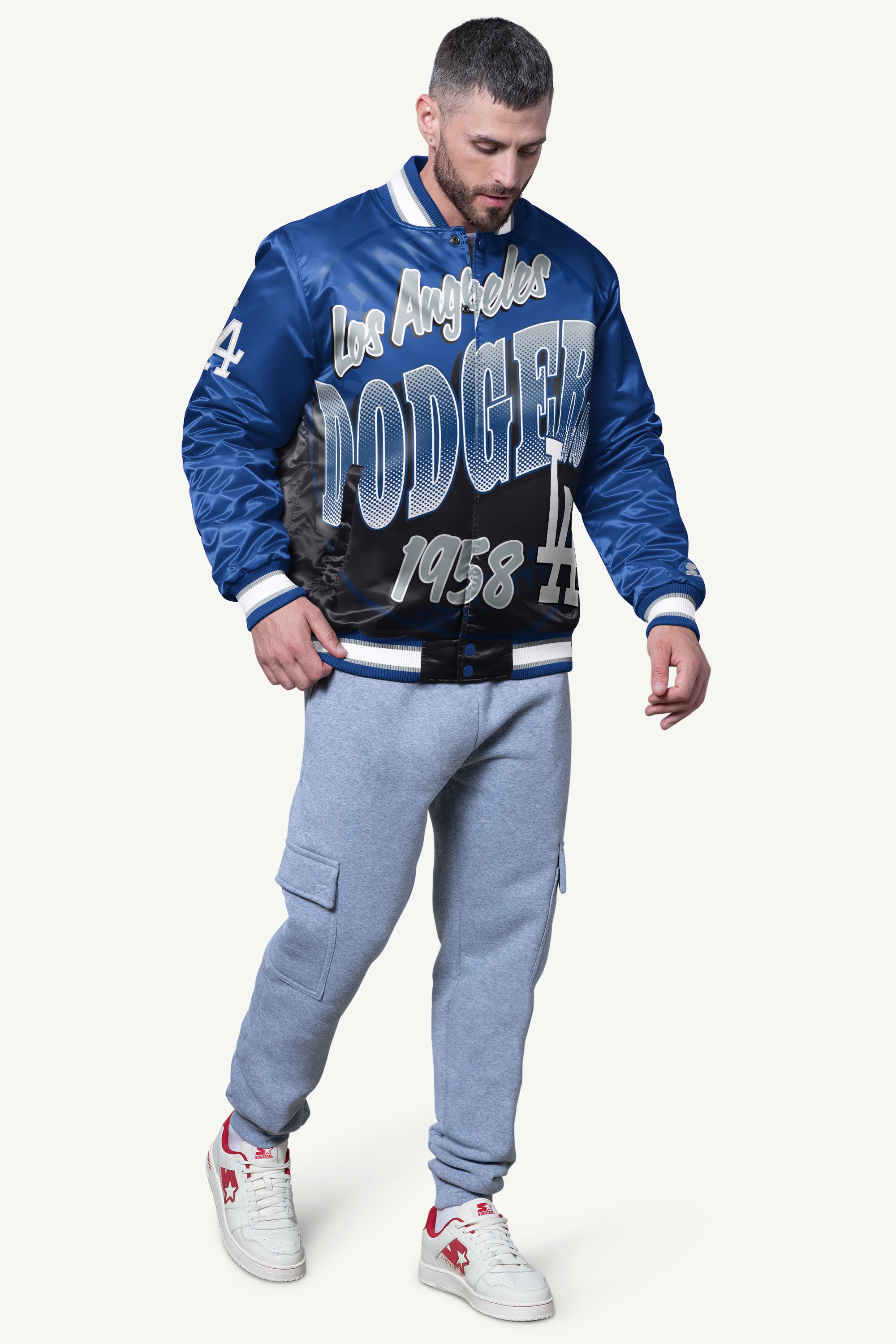 MENS LOS ANGELES DODGERS PASS RUSH SATIN VARSITY JACKET View 3 | Los Angeles Dodgers MENS LOS ANGELES DODGERS PASS RUSH SATIN VARSITY JACKET View 3 | Los Angeles Dodgers