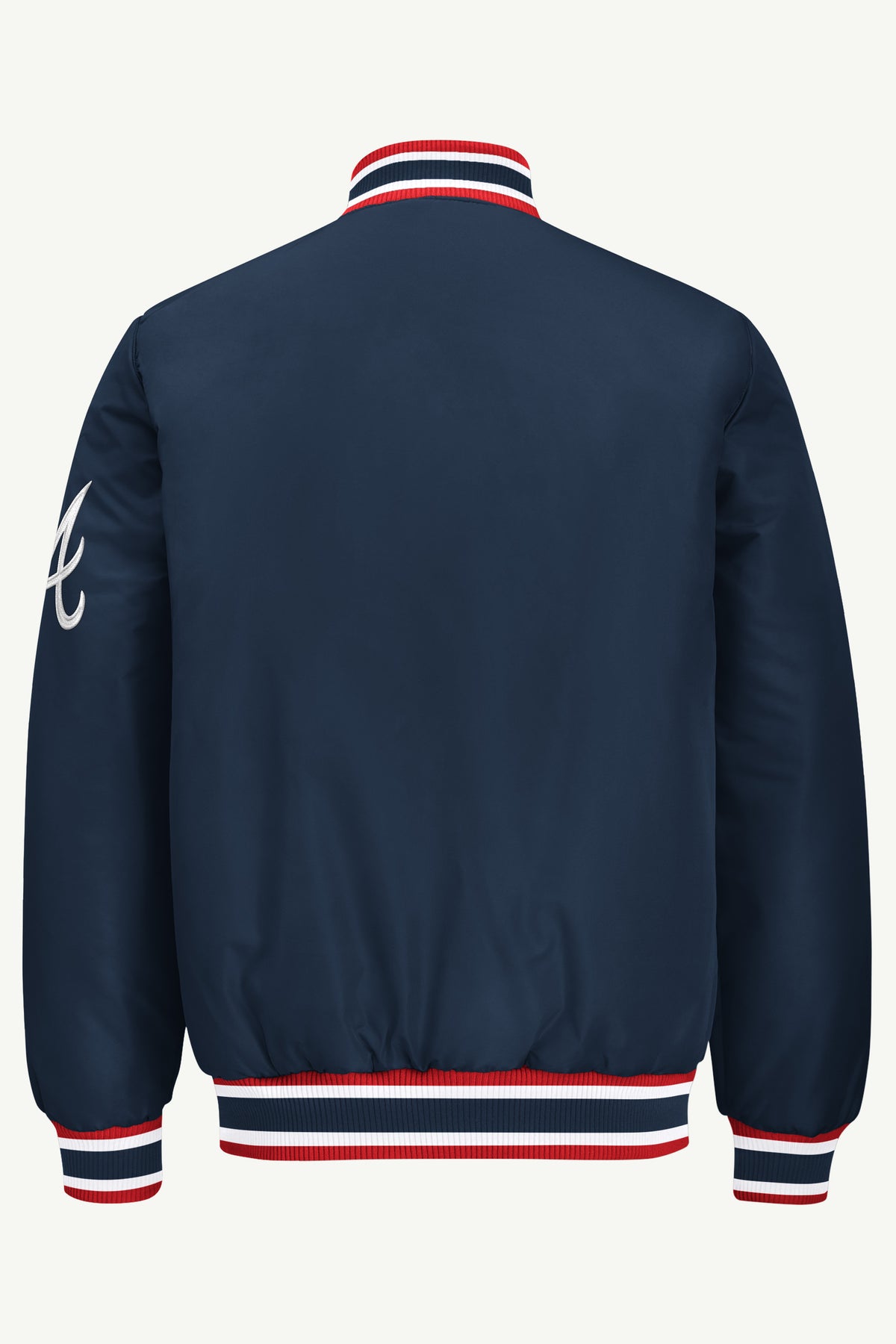 MENS ATLANTA BRAVES ACROSS SATIN VARSITY JACKET View 3 MENS ATLANTA BRAVES ACROSS SATIN VARSITY JACKET View 3