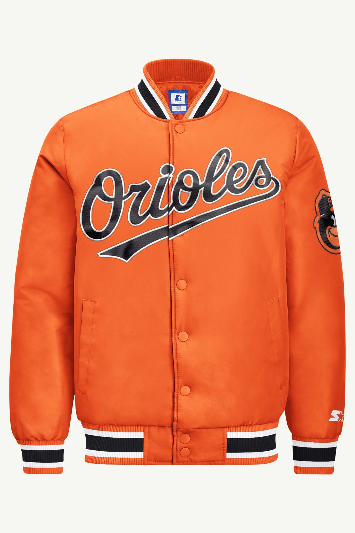 MENS BALTIMORE ORIOLES ACROSS SATIN VARSITY JACKET View 2 MENS BALTIMORE ORIOLES ACROSS SATIN VARSITY JACKET View 2