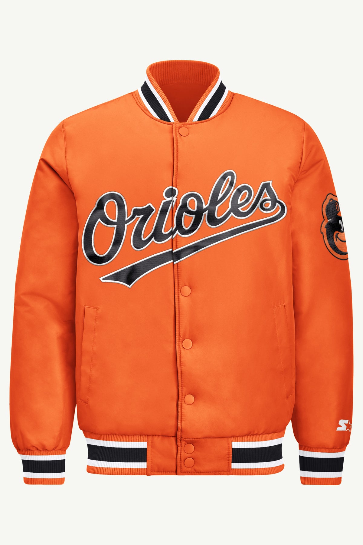 MENS BALTIMORE ORIOLES ACROSS SATIN VARSITY JACKET View 2 | Men's Starter Jackets MENS BALTIMORE ORIOLES ACROSS SATIN VARSITY JACKET View 2 | Men's Starter Jackets