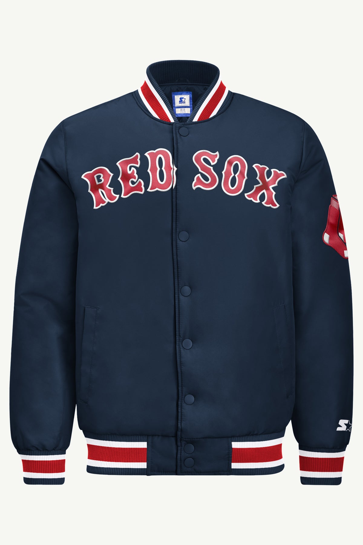MENS BOSTON RED SOX ACROSS SATIN VARSITY JACKET View 2 MENS BOSTON RED SOX ACROSS SATIN VARSITY JACKET View 2