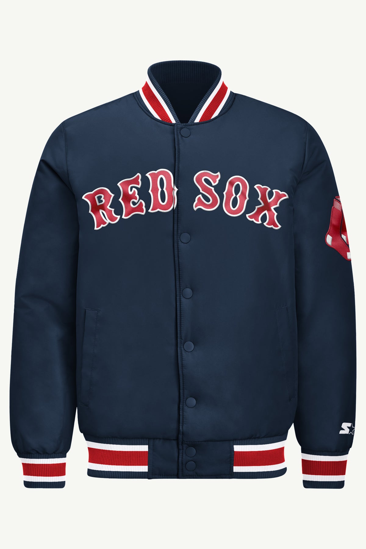 MENS BOSTON RED SOX ACROSS SATIN VARSITY JACKET View 2 MENS BOSTON RED SOX ACROSS SATIN VARSITY JACKET View 2