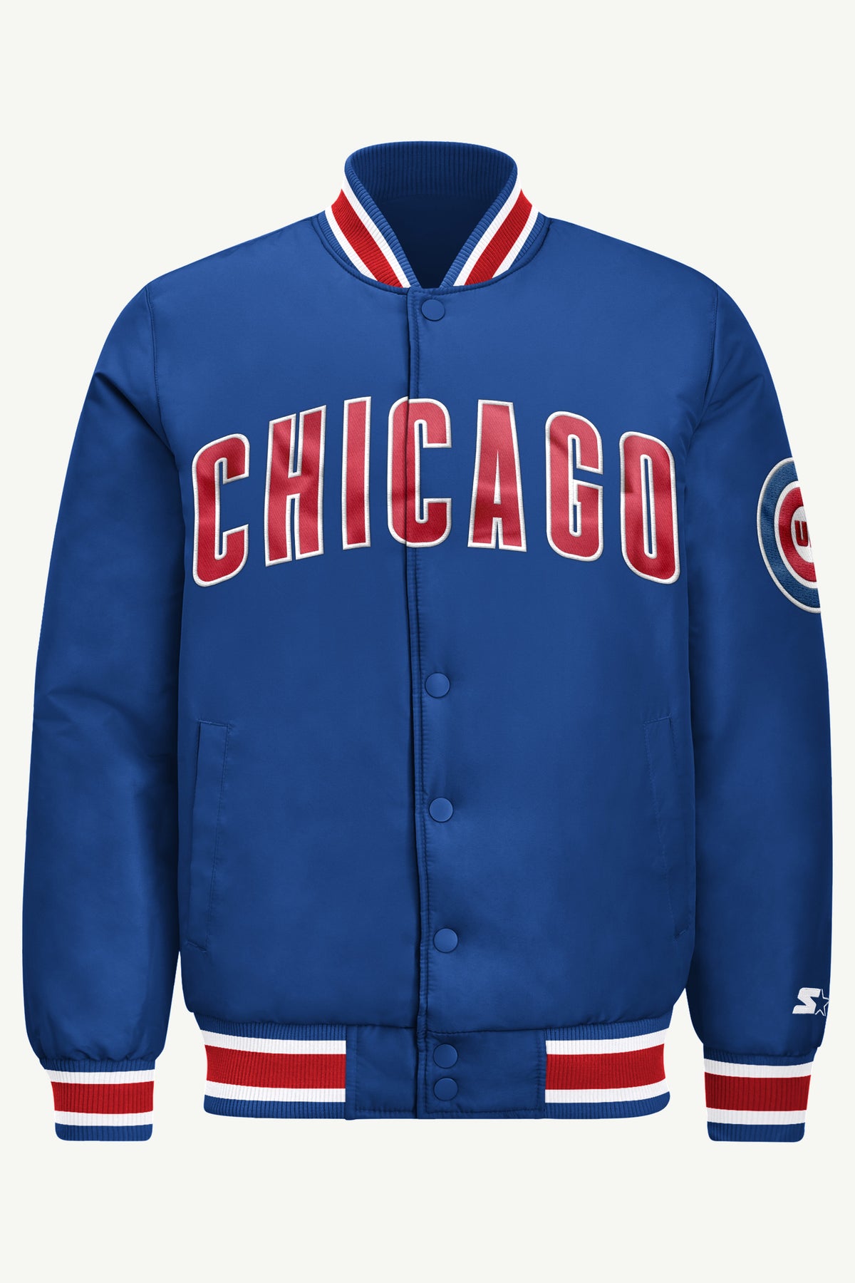 MENS CHICAGO CUBS ACROSS SATIN VARSITY JACKET View 2 MENS CHICAGO CUBS ACROSS SATIN VARSITY JACKET View 2