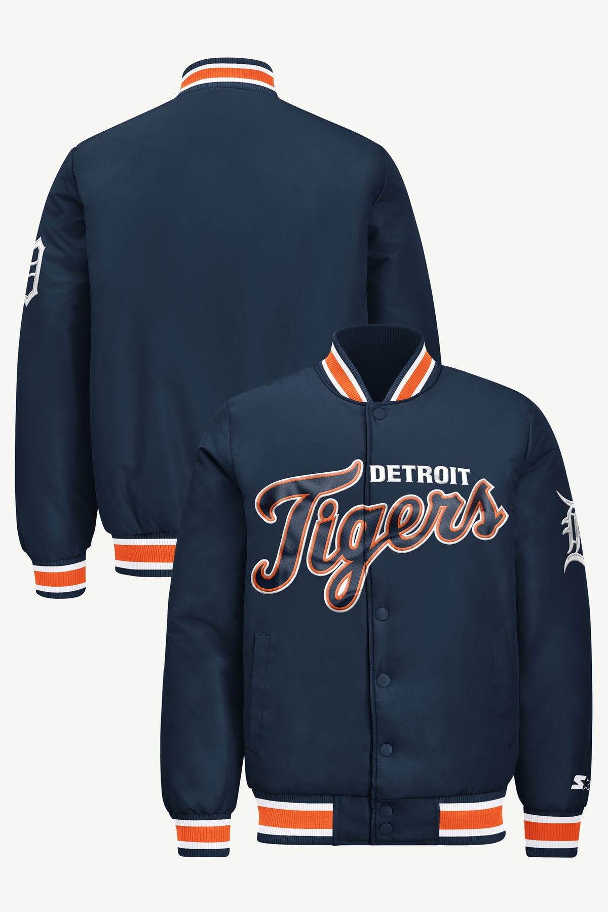 MENS DETROIT TIGERS ACROSS SATIN VARSITY JACKET View 1 | Men's Starter Jackets MENS DETROIT TIGERS ACROSS SATIN VARSITY JACKET View 1 | Men's Starter Jackets