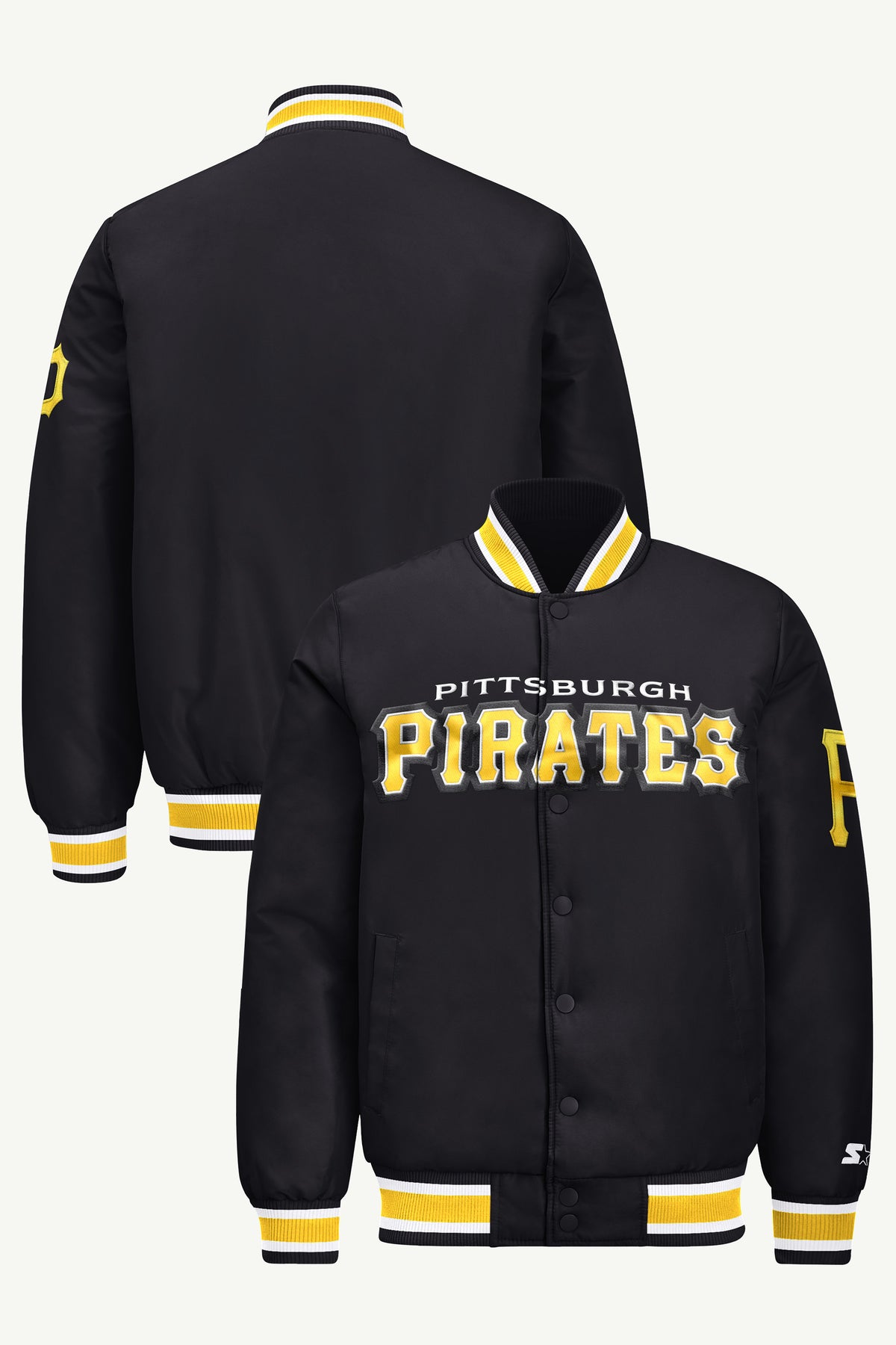 MENS PITTSBURGH PIRATES ACROSS SATIN VARSITY JACKET View 1 | Men's Starter Jackets MENS PITTSBURGH PIRATES ACROSS SATIN VARSITY JACKET View 1 | Men's Starter Jackets