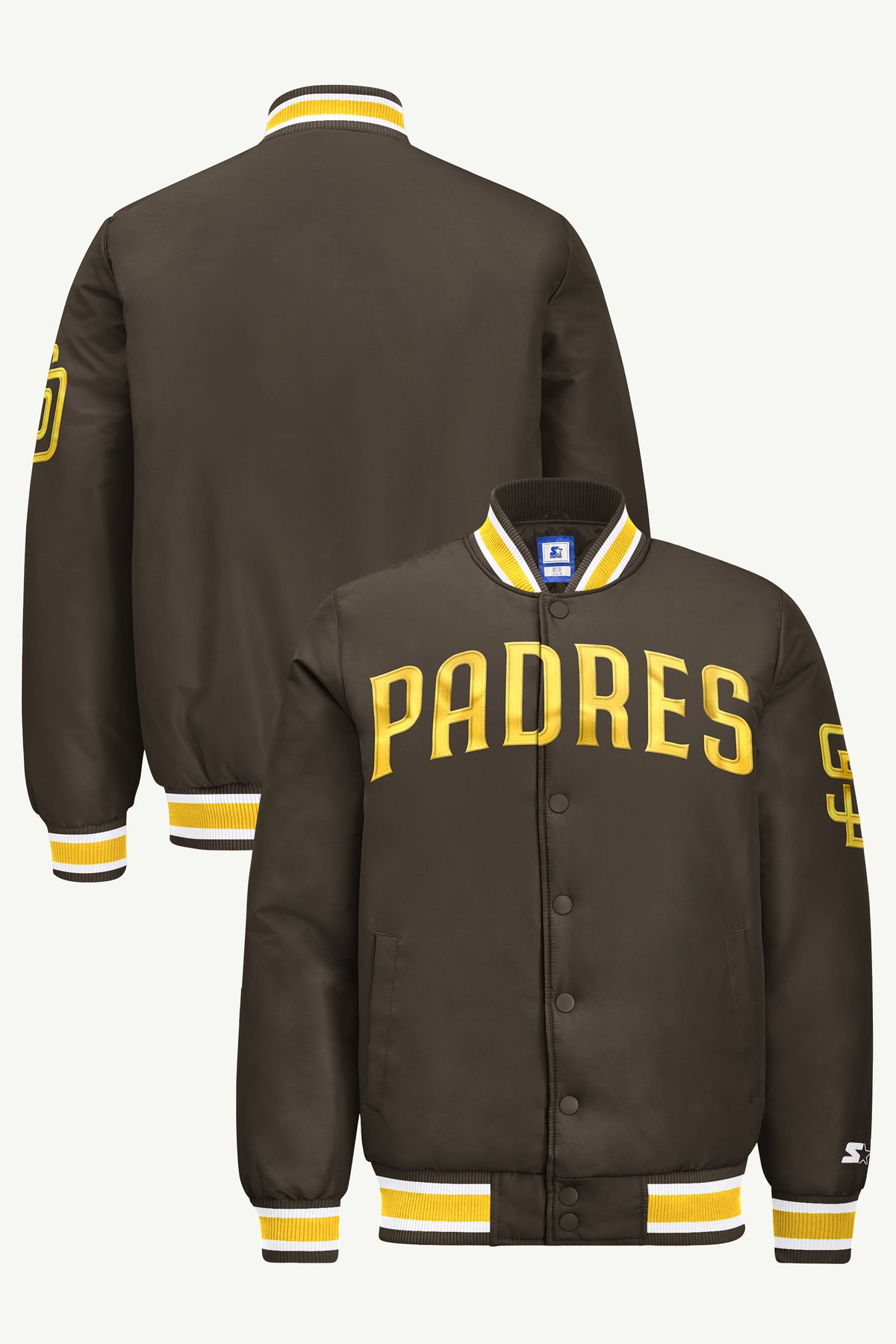 MENS SAN DIEGO PADRES ACROSS SATIN VARSITY JACKET View 1 MENS SAN DIEGO PADRES ACROSS SATIN VARSITY JACKET View 1