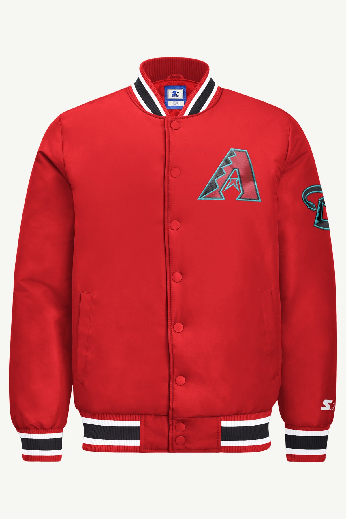 MENS ARIZONA DIAMONDBACKS GAME DAY SATIN VARSITY JACKET View 2 MENS ARIZONA DIAMONDBACKS GAME DAY SATIN VARSITY JACKET View 2