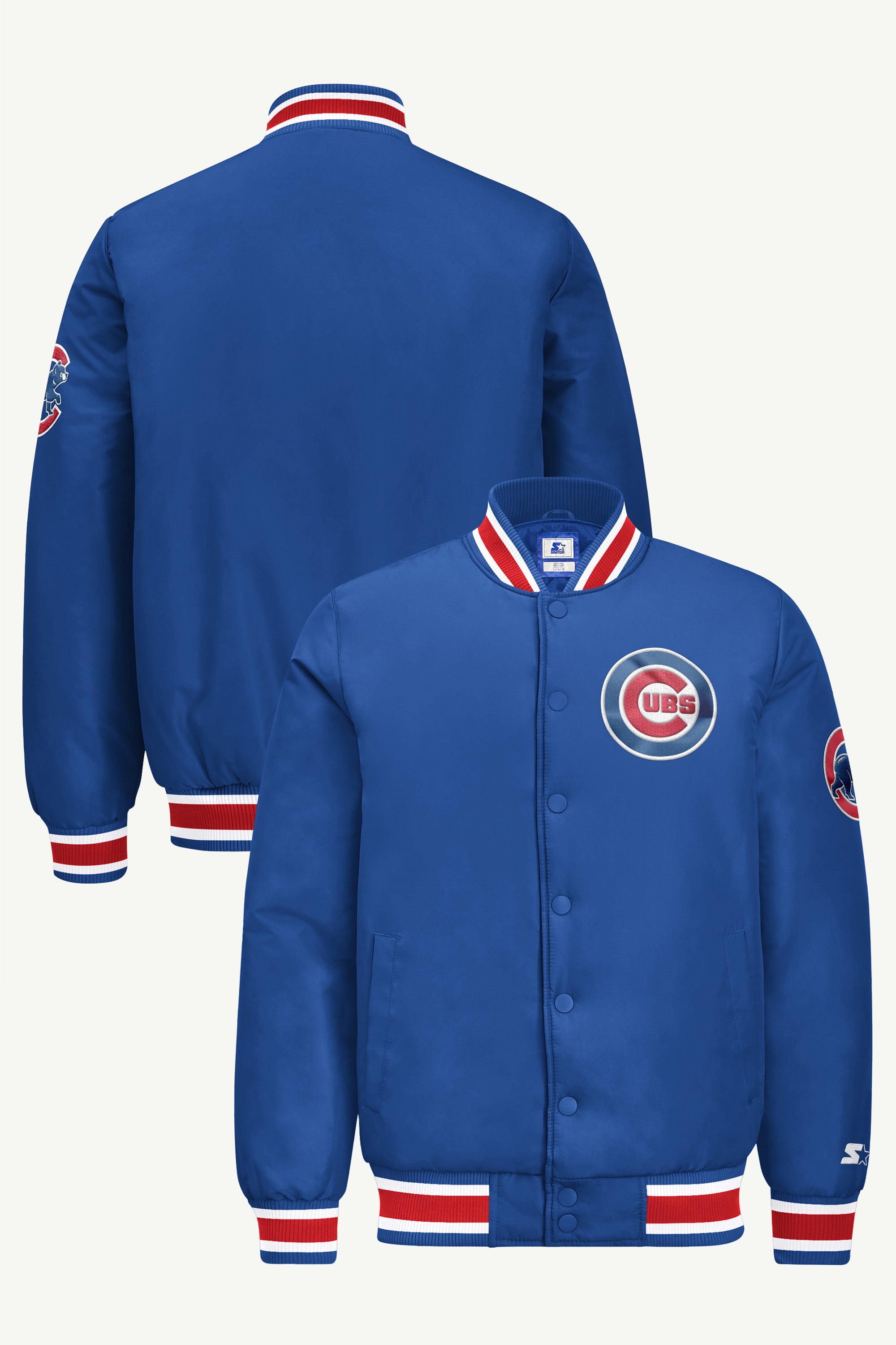 MENS CHICAGO CUBS GAME DAY SATIN VARSITY JACKET View 1 MENS CHICAGO CUBS GAME DAY SATIN VARSITY JACKET View 1