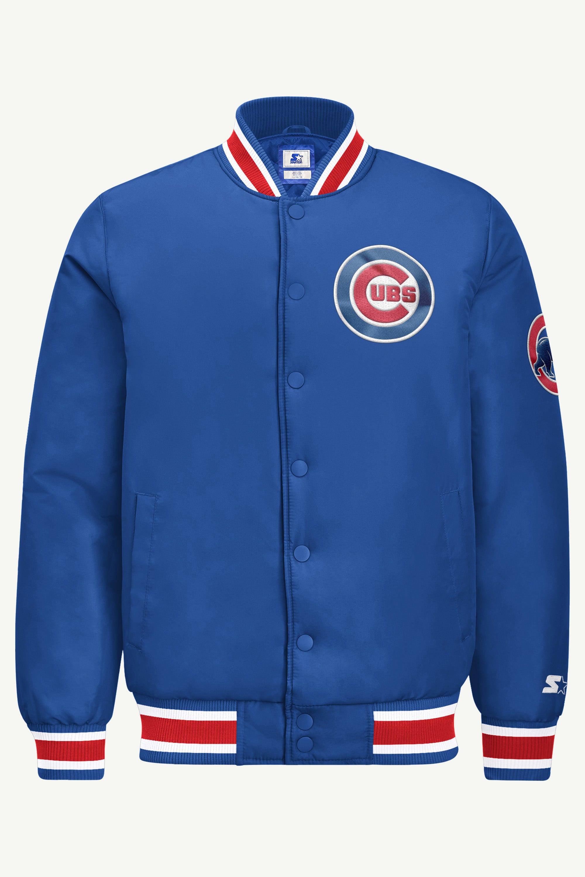 MENS CHICAGO CUBS GAME DAY SATIN VARSITY JACKET View 2 MENS CHICAGO CUBS GAME DAY SATIN VARSITY JACKET View 2