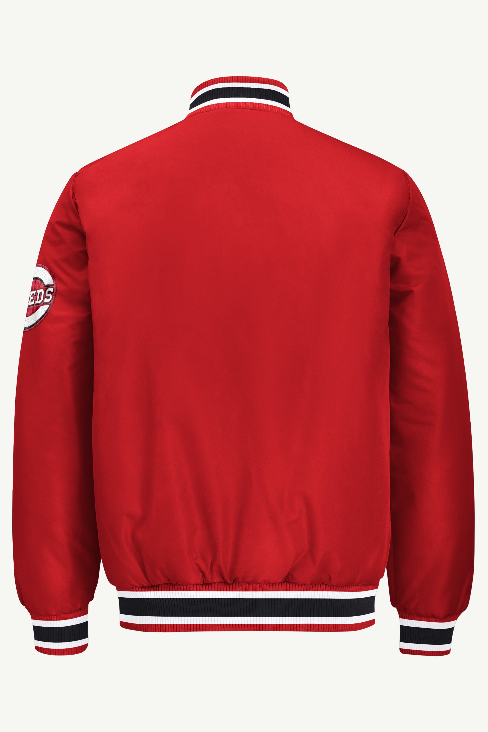 MENS CINNCINATI REDS GAME DAY SATIN VARSITY JACKET View 3 MENS CINNCINATI REDS GAME DAY SATIN VARSITY JACKET View 3