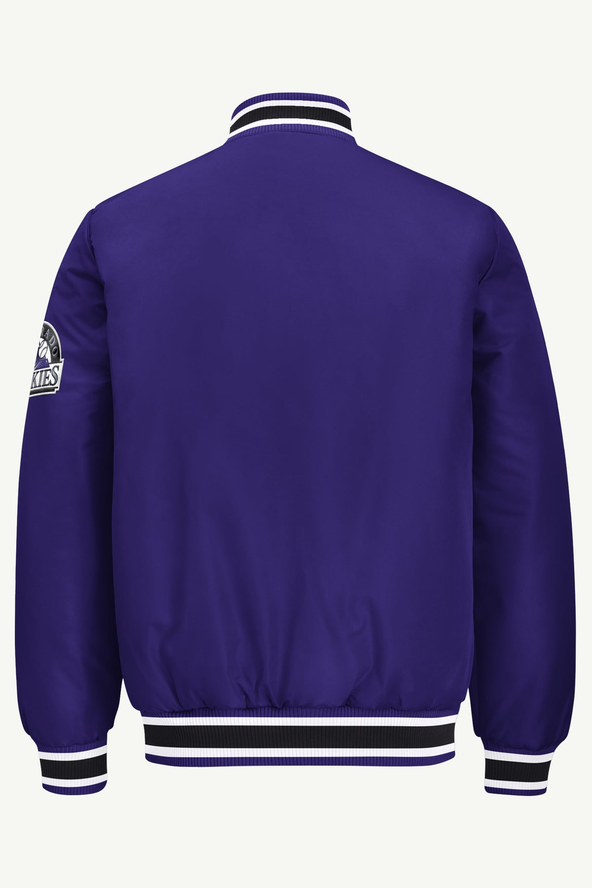 MENS COLORADO ROCKIES GAME DAY SATIN VARSITY JACKET View 3 MENS COLORADO ROCKIES GAME DAY SATIN VARSITY JACKET View 3