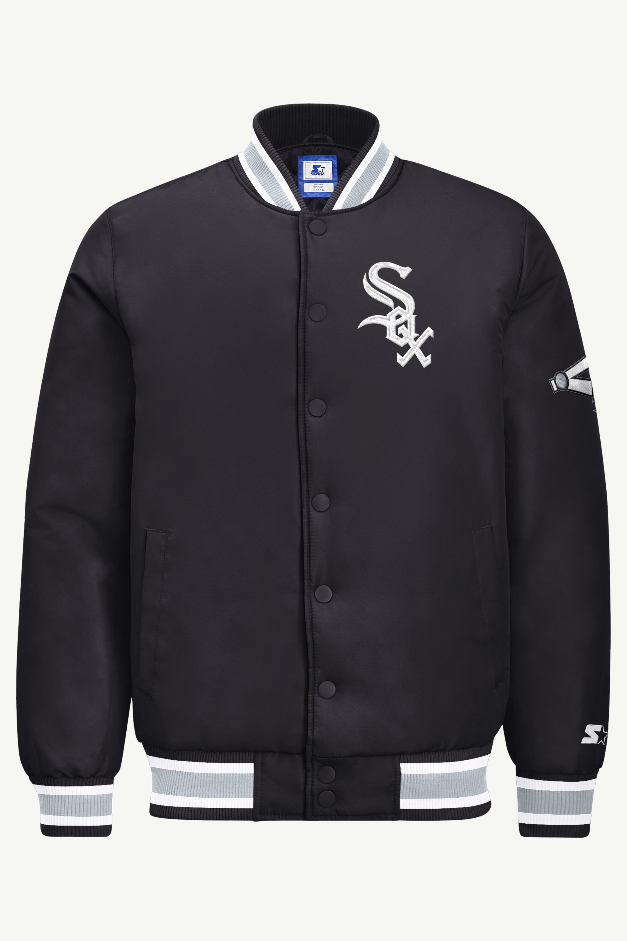 MENS CHICAGO WHITE SOX GAME DAY SATIN VARSITY JACKET View 2 MENS CHICAGO WHITE SOX GAME DAY SATIN VARSITY JACKET View 2