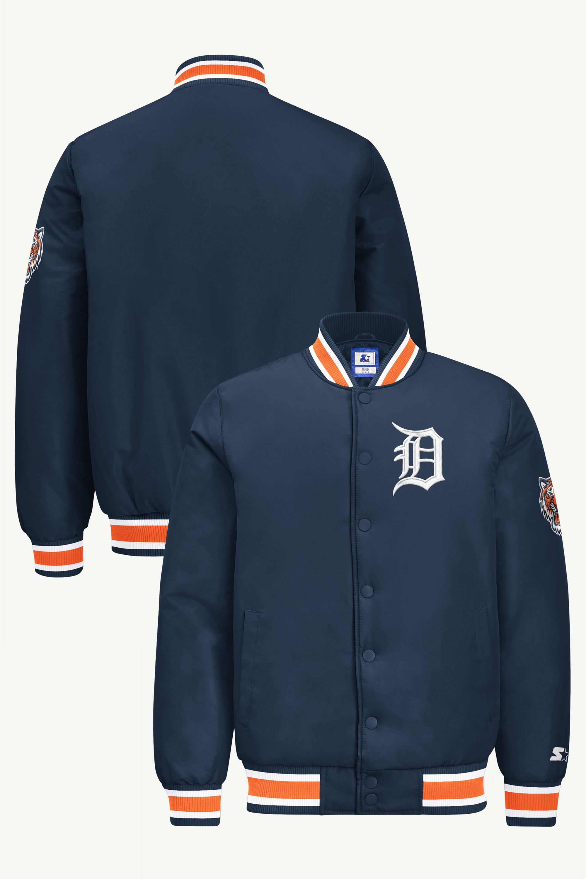 MENS DETROIT TIGERS GAME DAY SATIN VARSITY JACKET View 1 MENS DETROIT TIGERS GAME DAY SATIN VARSITY JACKET View 1