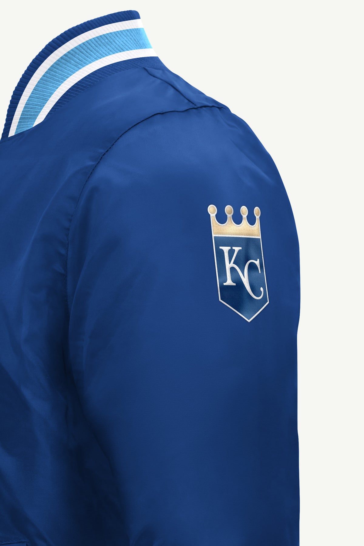 MENS KANSAS CITY ROYALS GAME DAY SATIN VARSITY JACKET View 4 MENS KANSAS CITY ROYALS GAME DAY SATIN VARSITY JACKET View 4