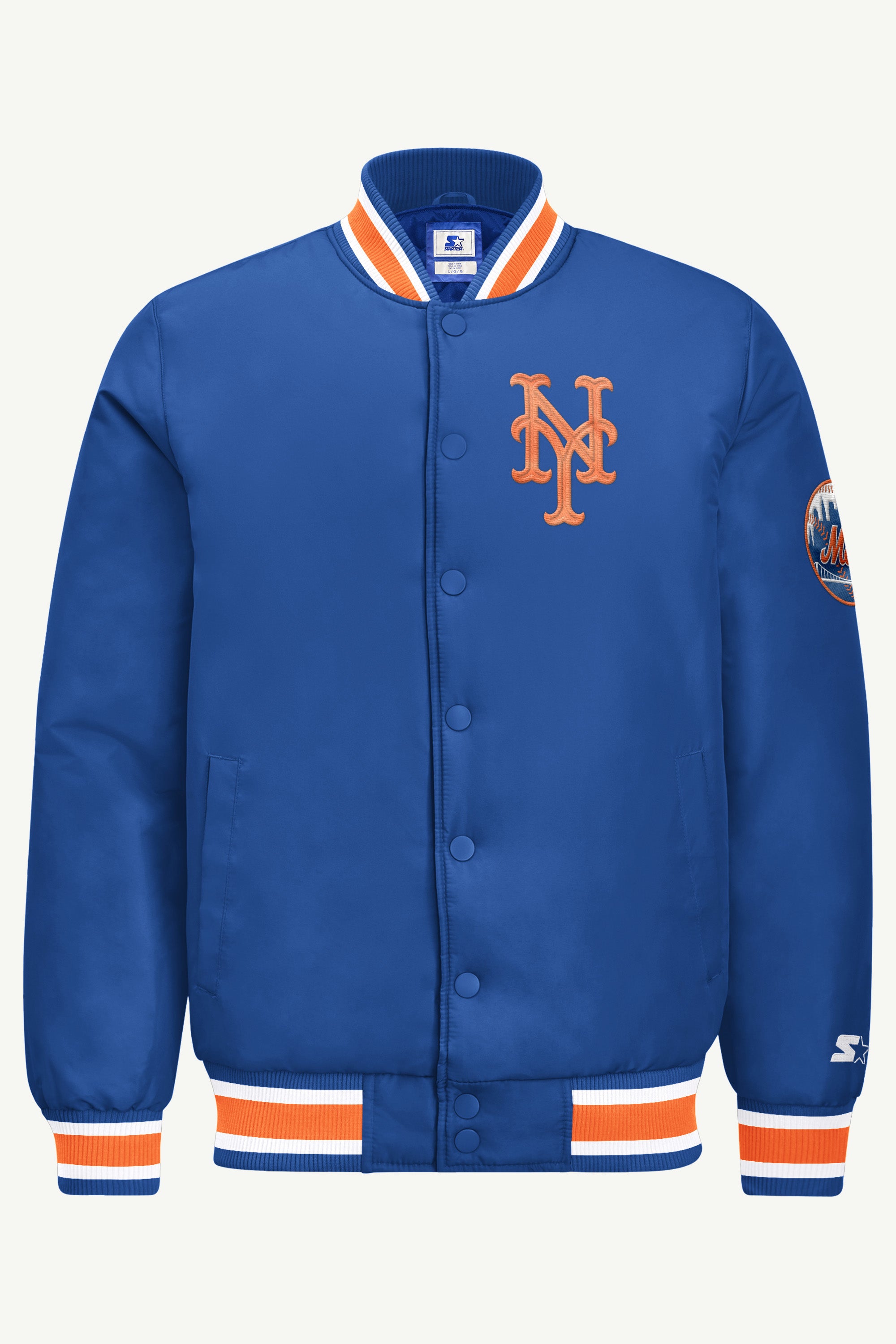 MENS NEW YORK METS GAME DAY SATIN VARSITY JACKET View 2 MENS NEW YORK METS GAME DAY SATIN VARSITY JACKET View 2