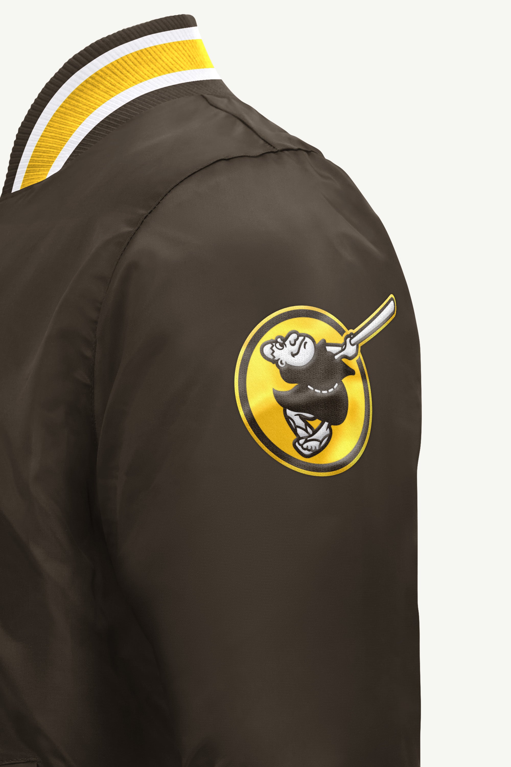 MENS SAN DEIGO PADRES GAME DAY SATIN VARSITY JACKET View 4 MENS SAN DEIGO PADRES GAME DAY SATIN VARSITY JACKET View 4