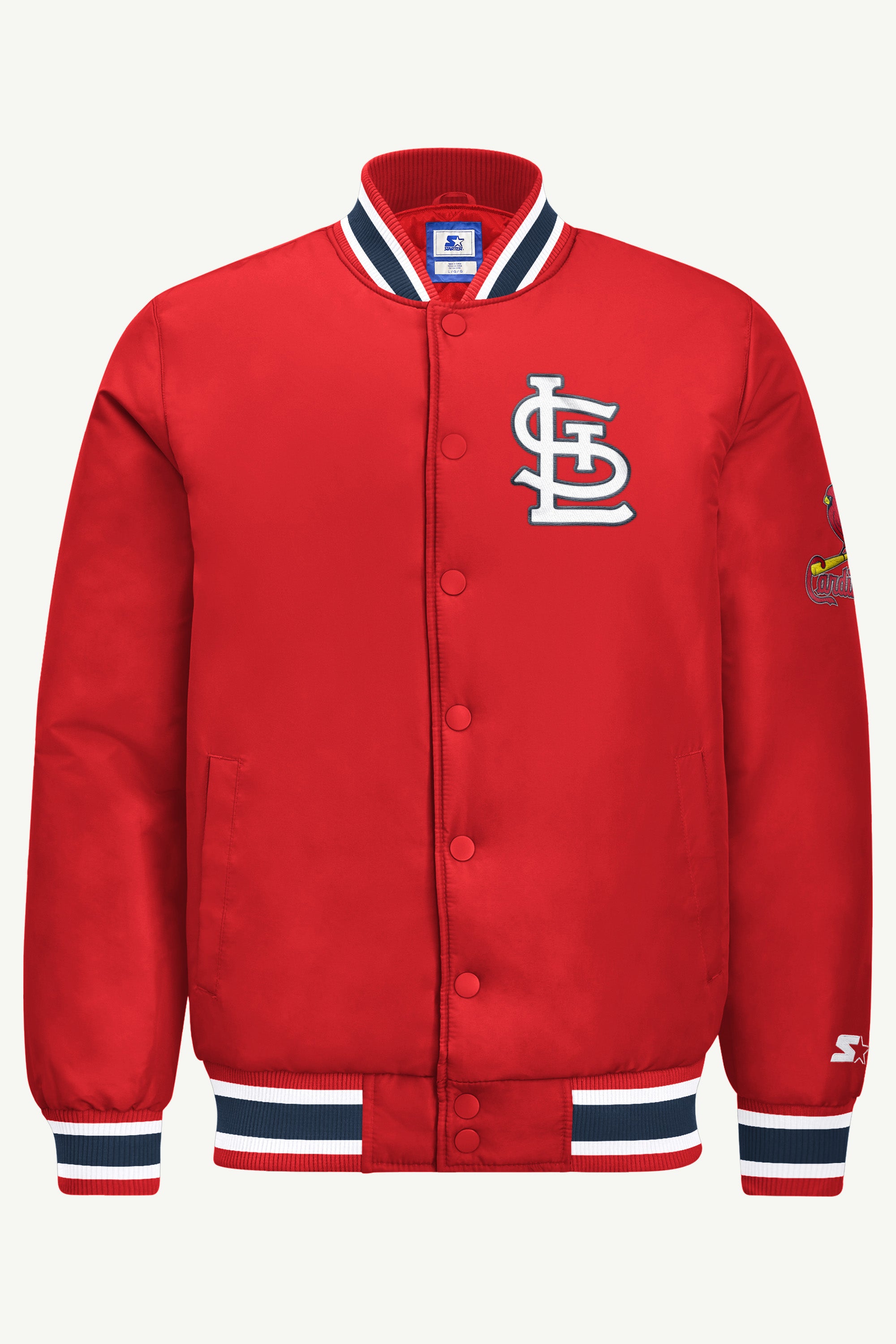 MENS ST. LOUIS CARDINALS GAME DAY SATIN VARSITY JACKET View 2 MENS ST. LOUIS CARDINALS GAME DAY SATIN VARSITY JACKET View 2