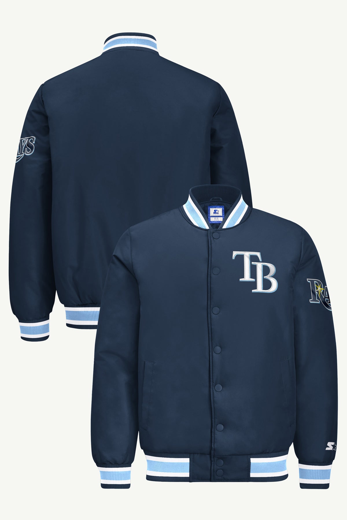 MENS TAMPA BAY RAYS GAME DAY SATIN VARSITY JACKET View 1 MENS TAMPA BAY RAYS GAME DAY SATIN VARSITY JACKET View 1