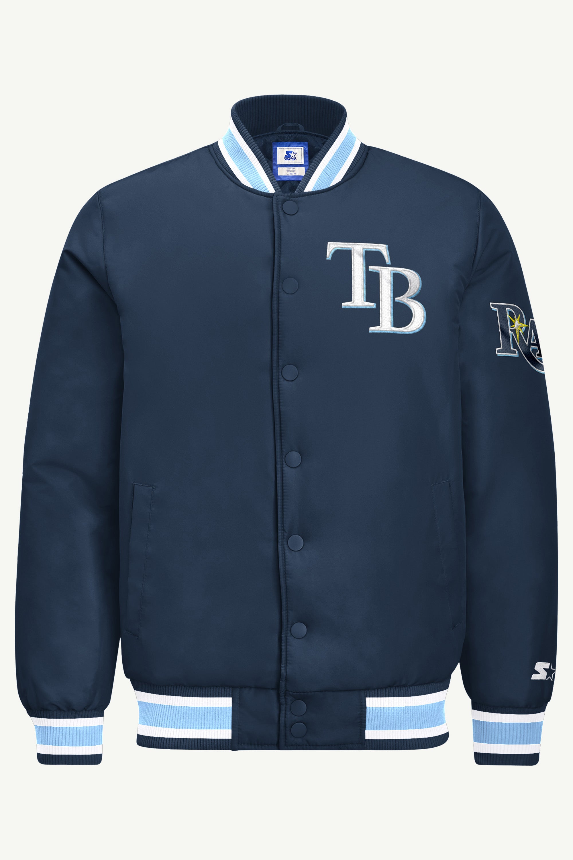 MENS TAMPA BAY RAYS GAME DAY SATIN VARSITY JACKET View 2 MENS TAMPA BAY RAYS GAME DAY SATIN VARSITY JACKET View 2
