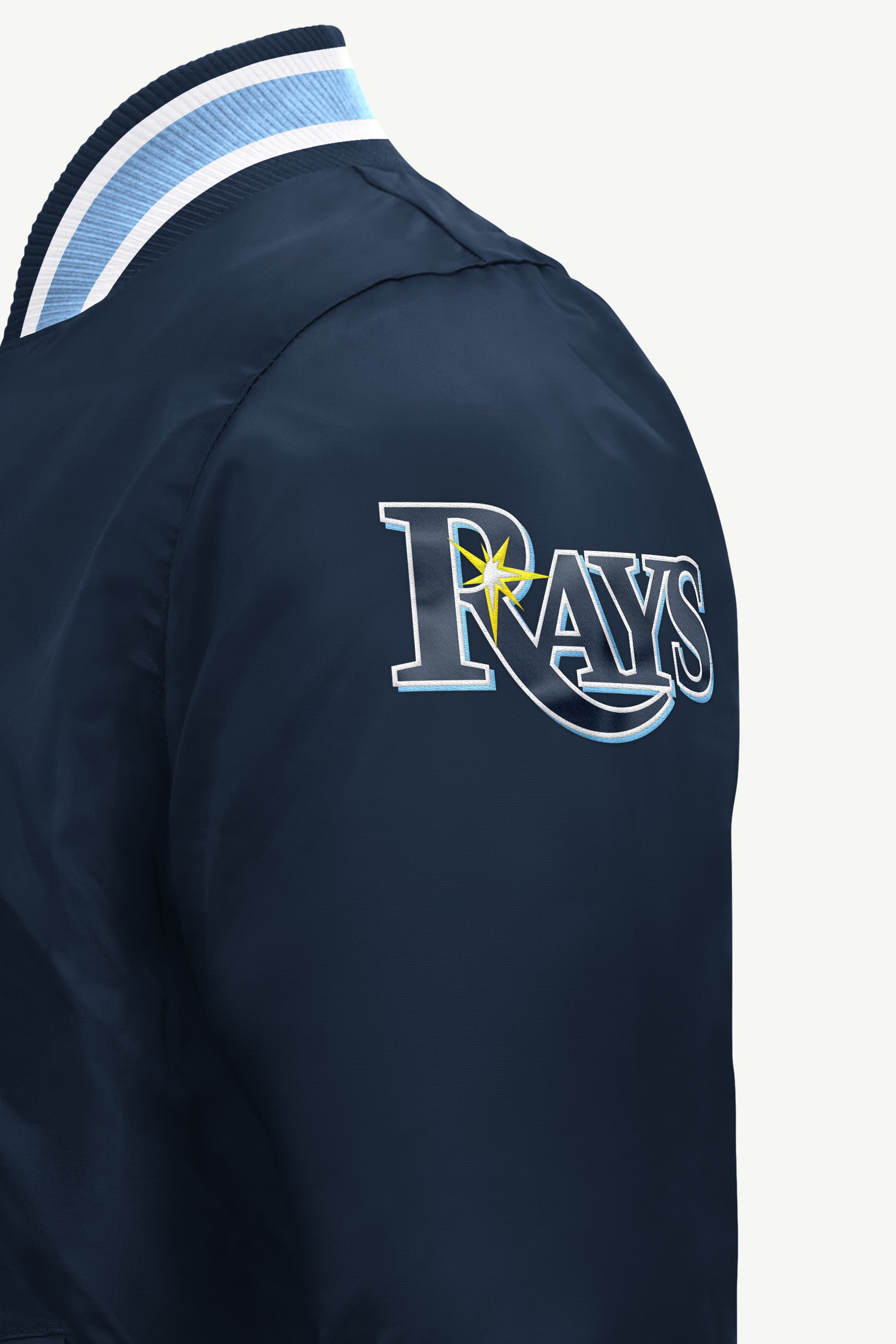 MENS TAMPA BAY RAYS GAME DAY SATIN VARSITY JACKET View 4 MENS TAMPA BAY RAYS GAME DAY SATIN VARSITY JACKET View 4