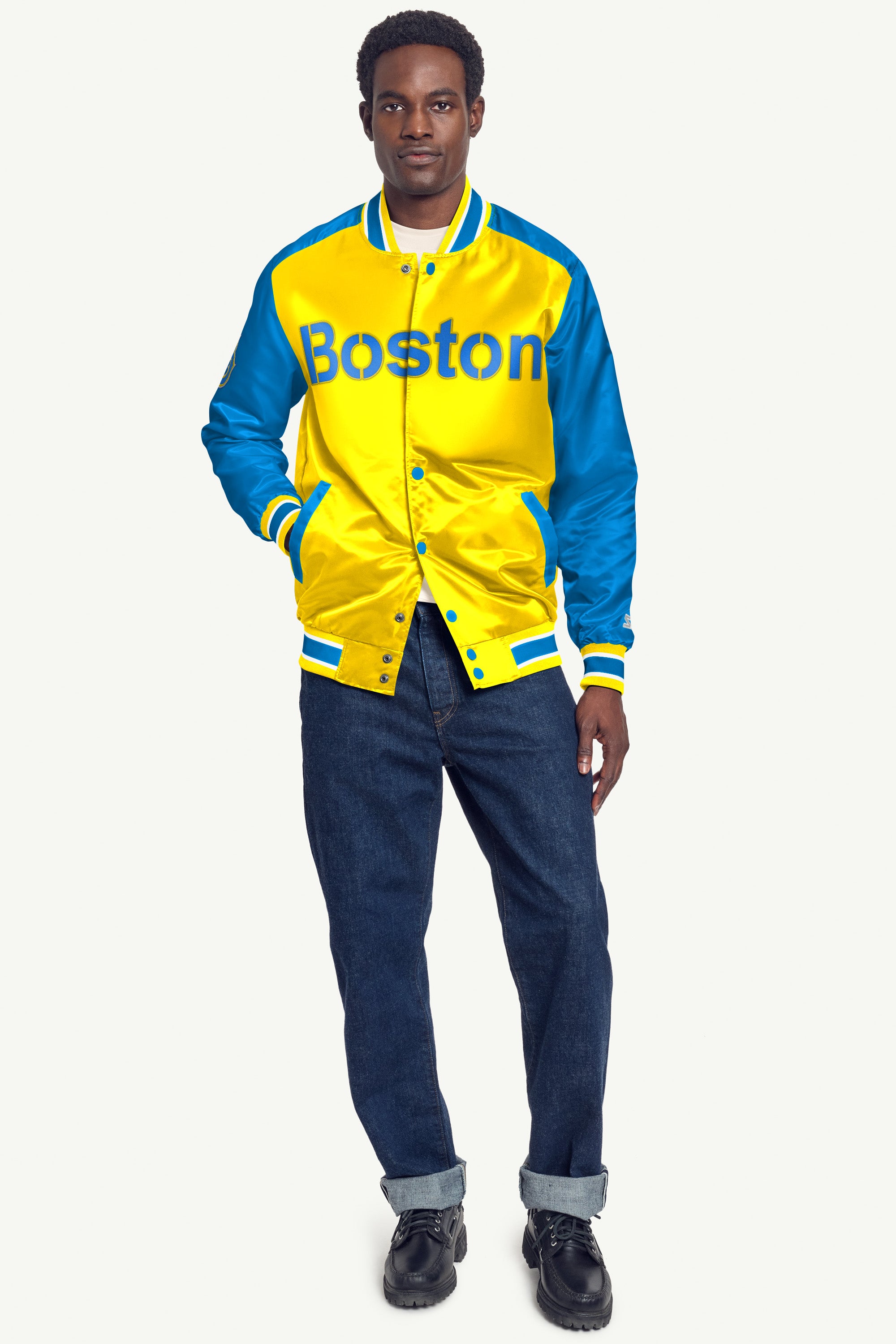 MENS BOSTON RED SOX SATIN VARSITY JACKET View 3 MENS BOSTON RED SOX SATIN VARSITY JACKET View 3