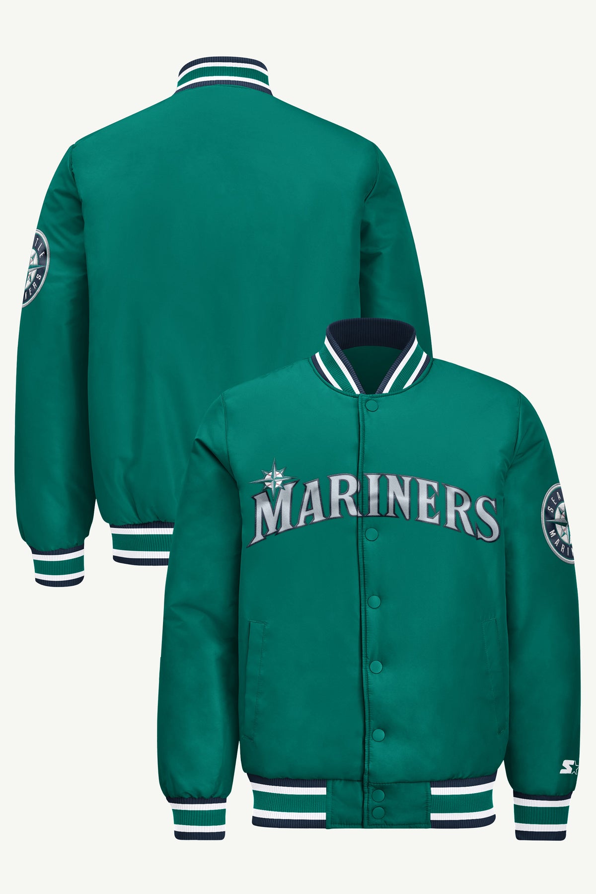 MENS SEATTLE MARINERS COOPERSTOWN ACROSS SATIN VARSITY JACKET View 1 | Men's Starter Jackets MENS SEATTLE MARINERS COOPERSTOWN ACROSS SATIN VARSITY JACKET View 1 | Men's Starter Jackets