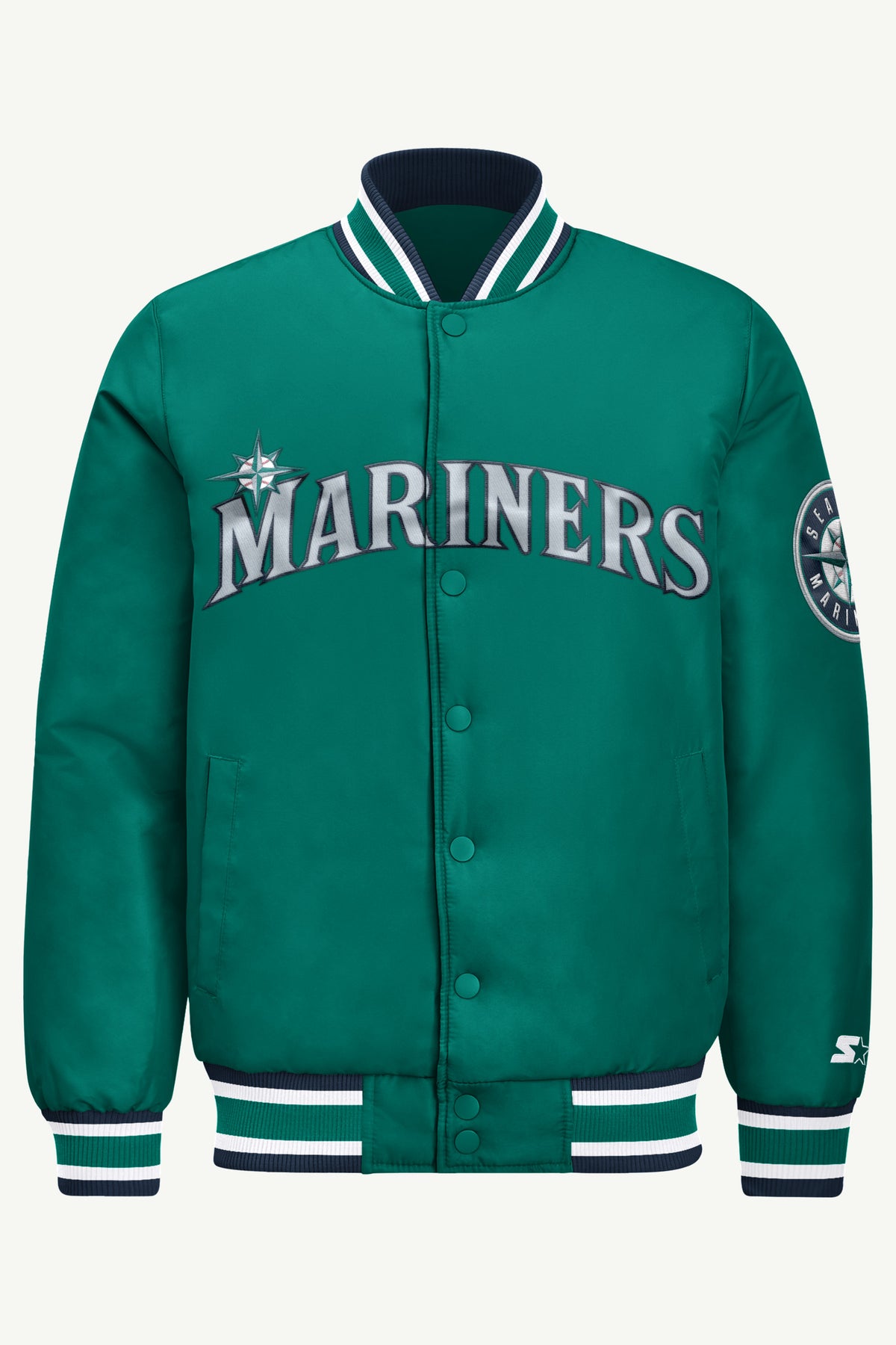 MENS SEATTLE MARINERS COOPERSTOWN ACROSS SATIN VARSITY JACKET View 2 | Men's Starter Jackets MENS SEATTLE MARINERS COOPERSTOWN ACROSS SATIN VARSITY JACKET View 2 | Men's Starter Jackets