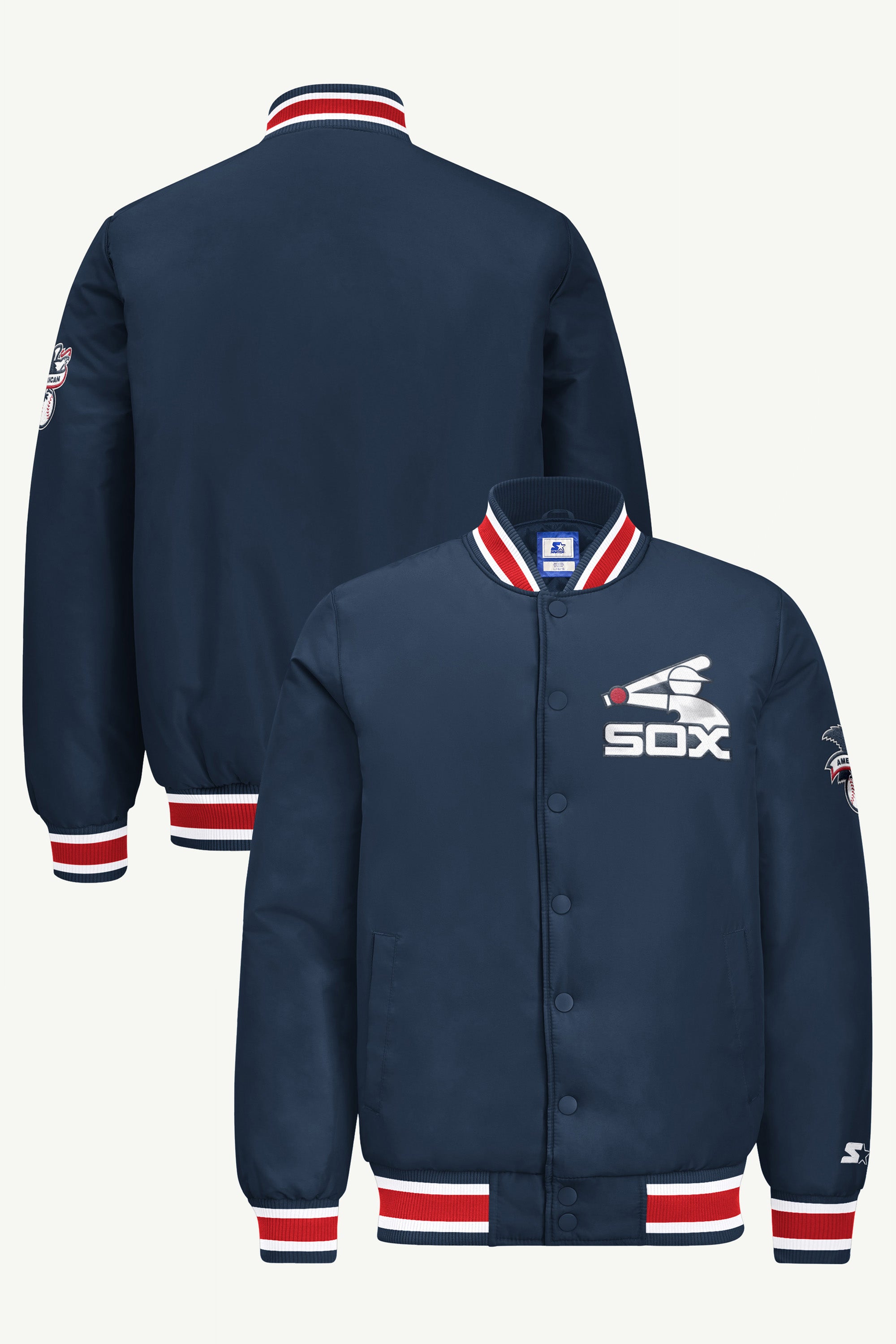 MENS CHICAGO WHITE SOX COOPERSTOWN GAME DAY SATIN VARSITY JACKET View 1 MENS CHICAGO WHITE SOX COOPERSTOWN GAME DAY SATIN VARSITY JACKET View 1