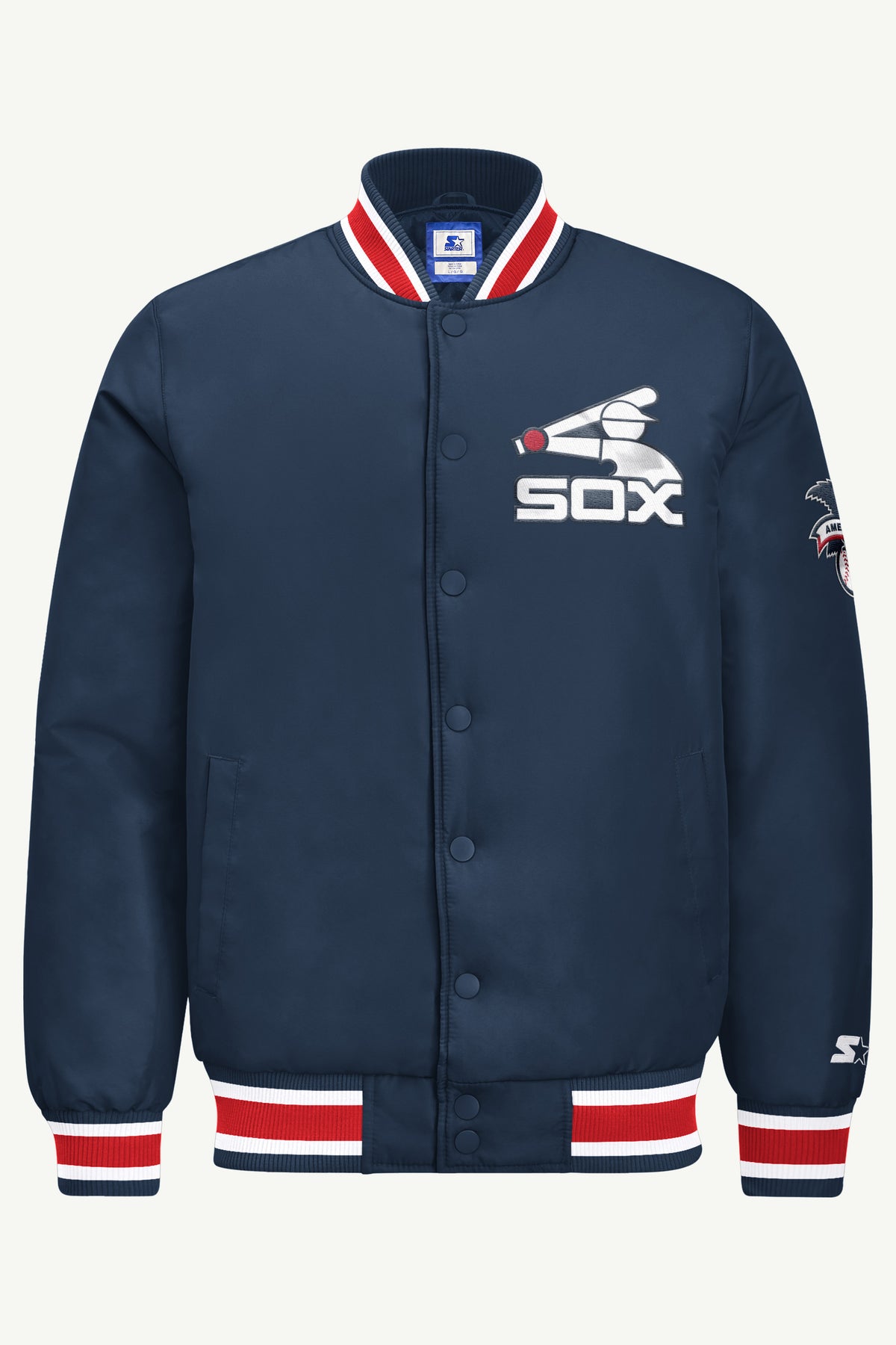 MENS CHICAGO WHITE SOX COOPERSTOWN GAME DAY SATIN VARSITY JACKET View 2 MENS CHICAGO WHITE SOX COOPERSTOWN GAME DAY SATIN VARSITY JACKET View 2
