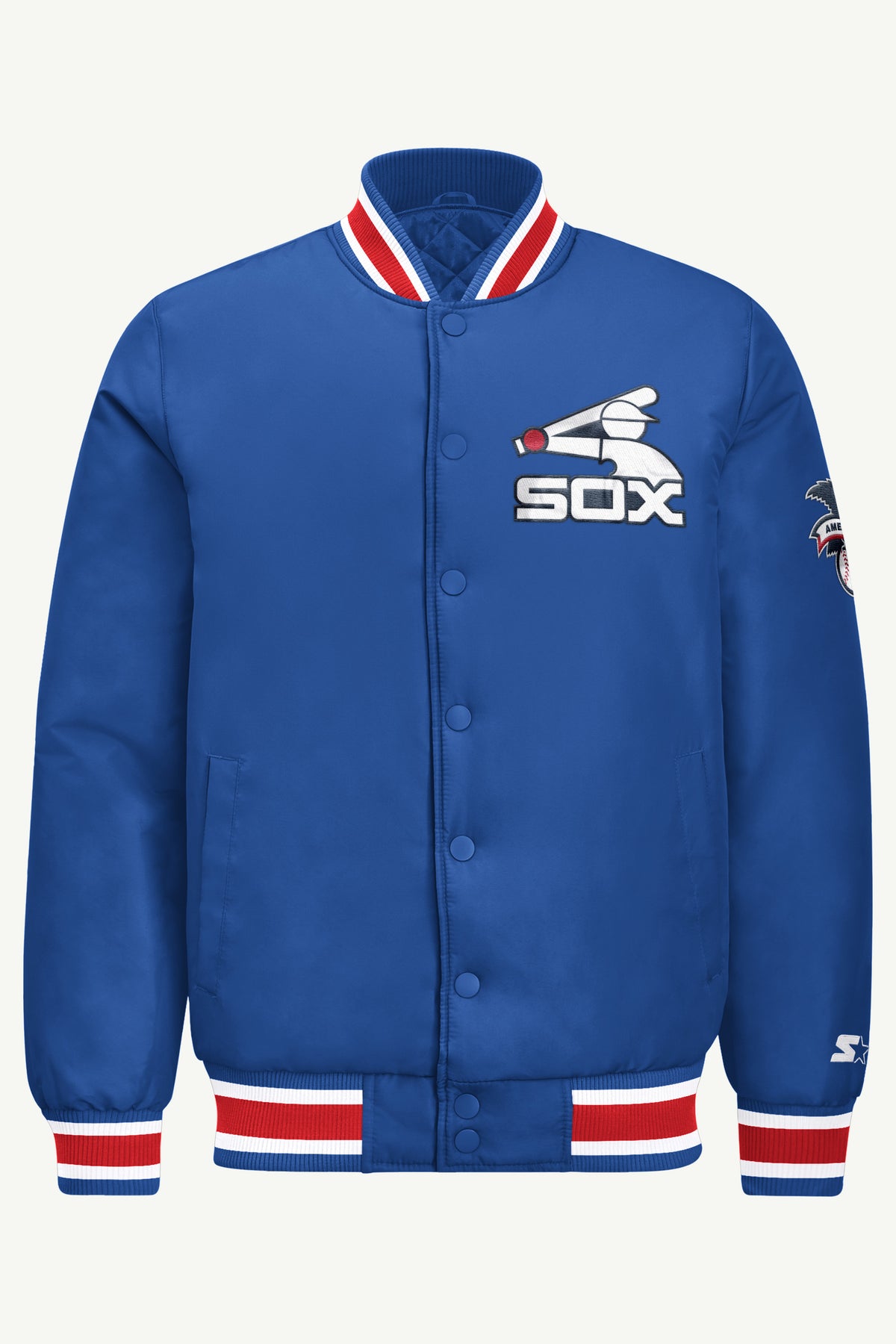 MENS CHICAGO WHITE SOX COOPERSTOWN GAME DAY SATIN VARSITY JACKET View 2 MENS CHICAGO WHITE SOX COOPERSTOWN GAME DAY SATIN VARSITY JACKET View 2