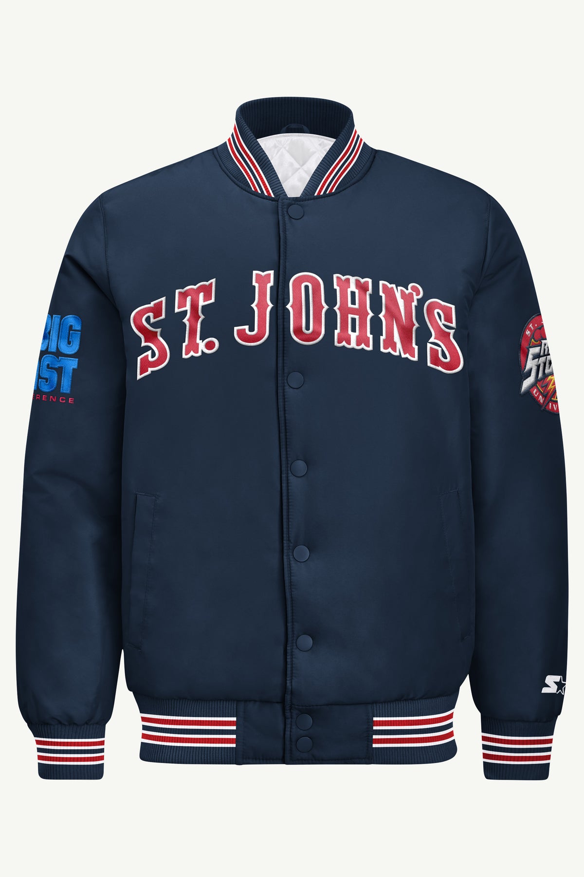 MENS ST. JOHNS RED STORMS SATIN VARSITY JACKET View 2 | New Arrivals MENS ST. JOHNS RED STORMS SATIN VARSITY JACKET View 2 | New Arrivals