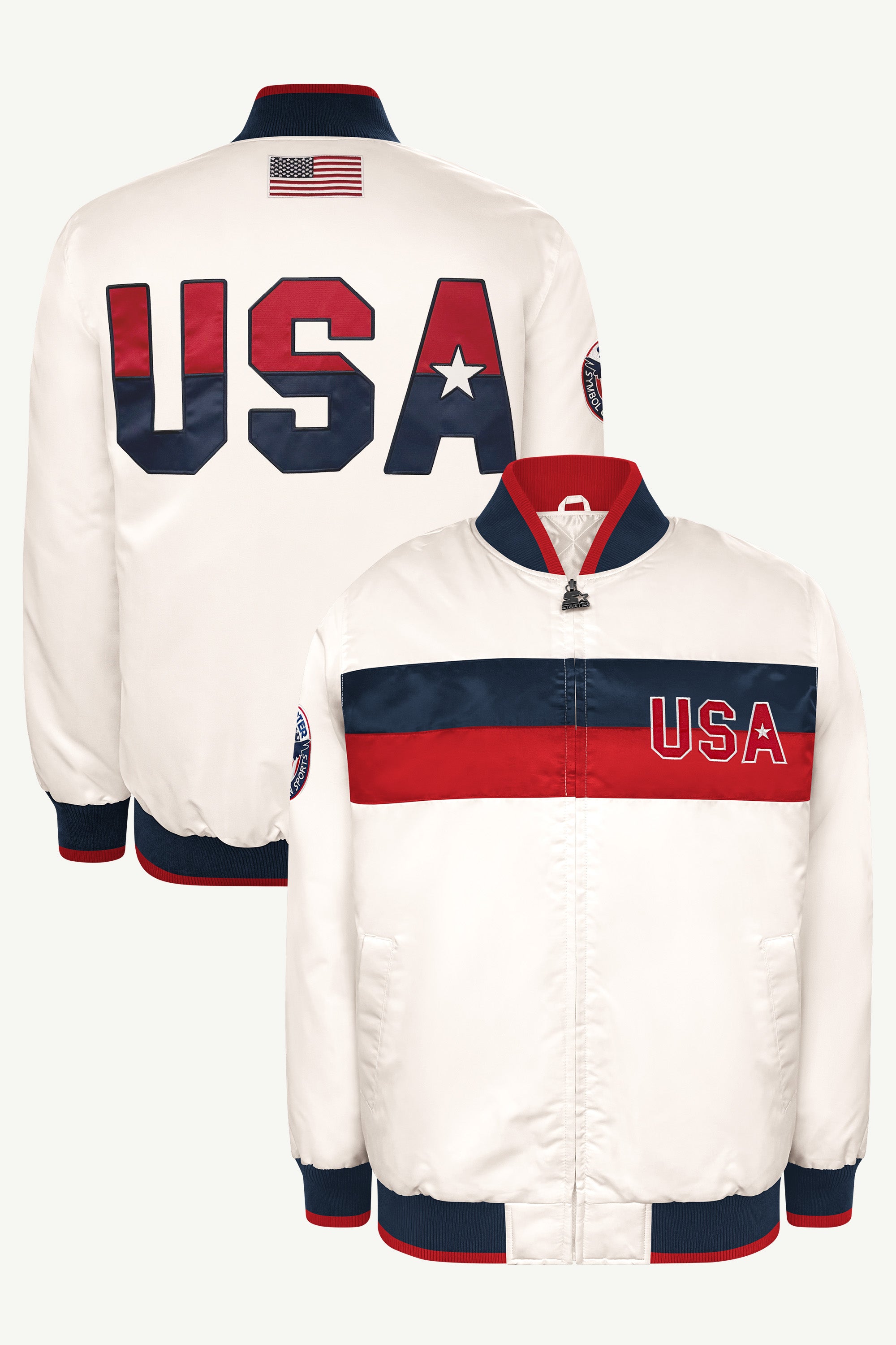MENS USA SATIN VARSITY JACKET View 1 MENS USA SATIN VARSITY JACKET View 1