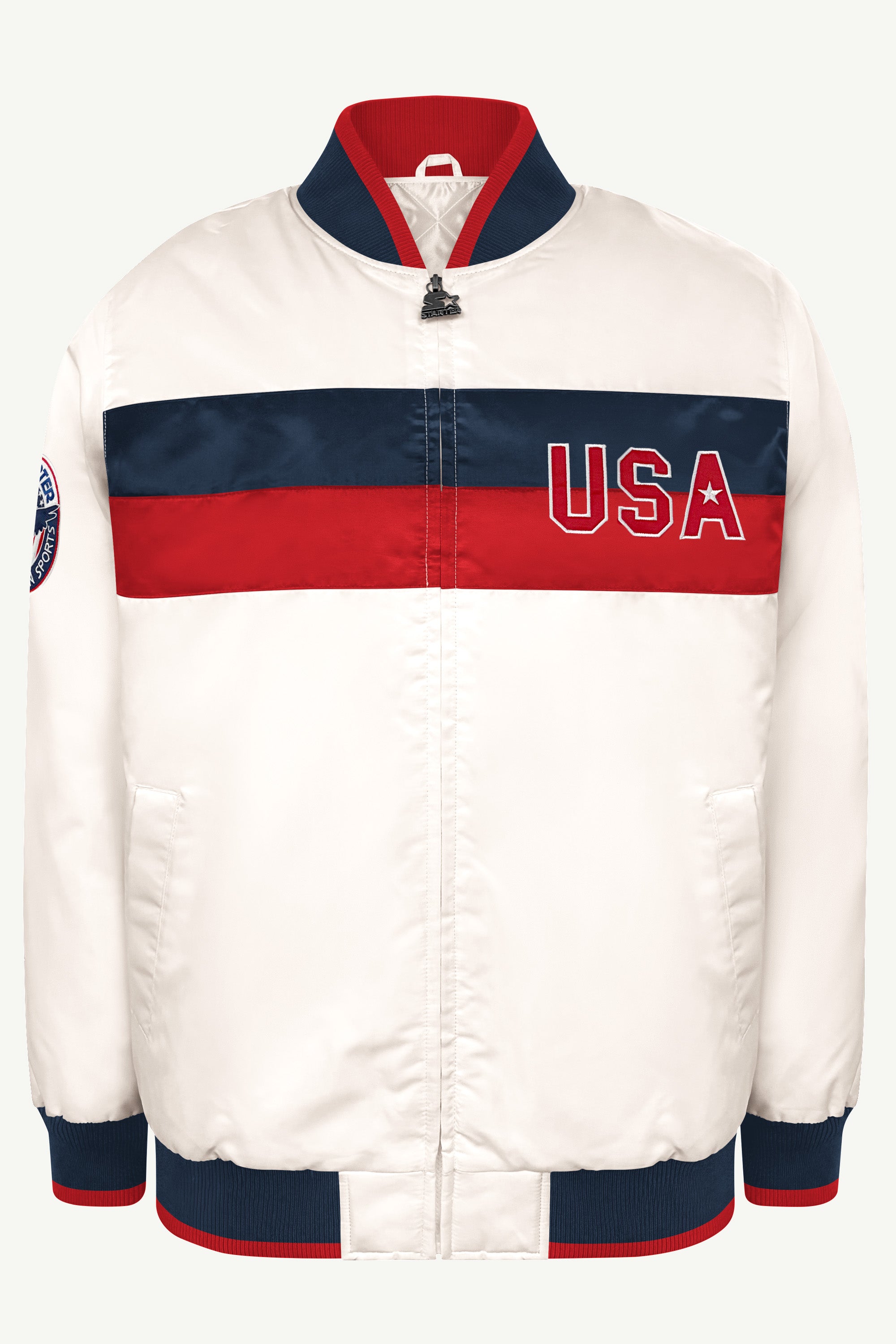 MENS USA SATIN VARSITY JACKET View 2 MENS USA SATIN VARSITY JACKET View 2
