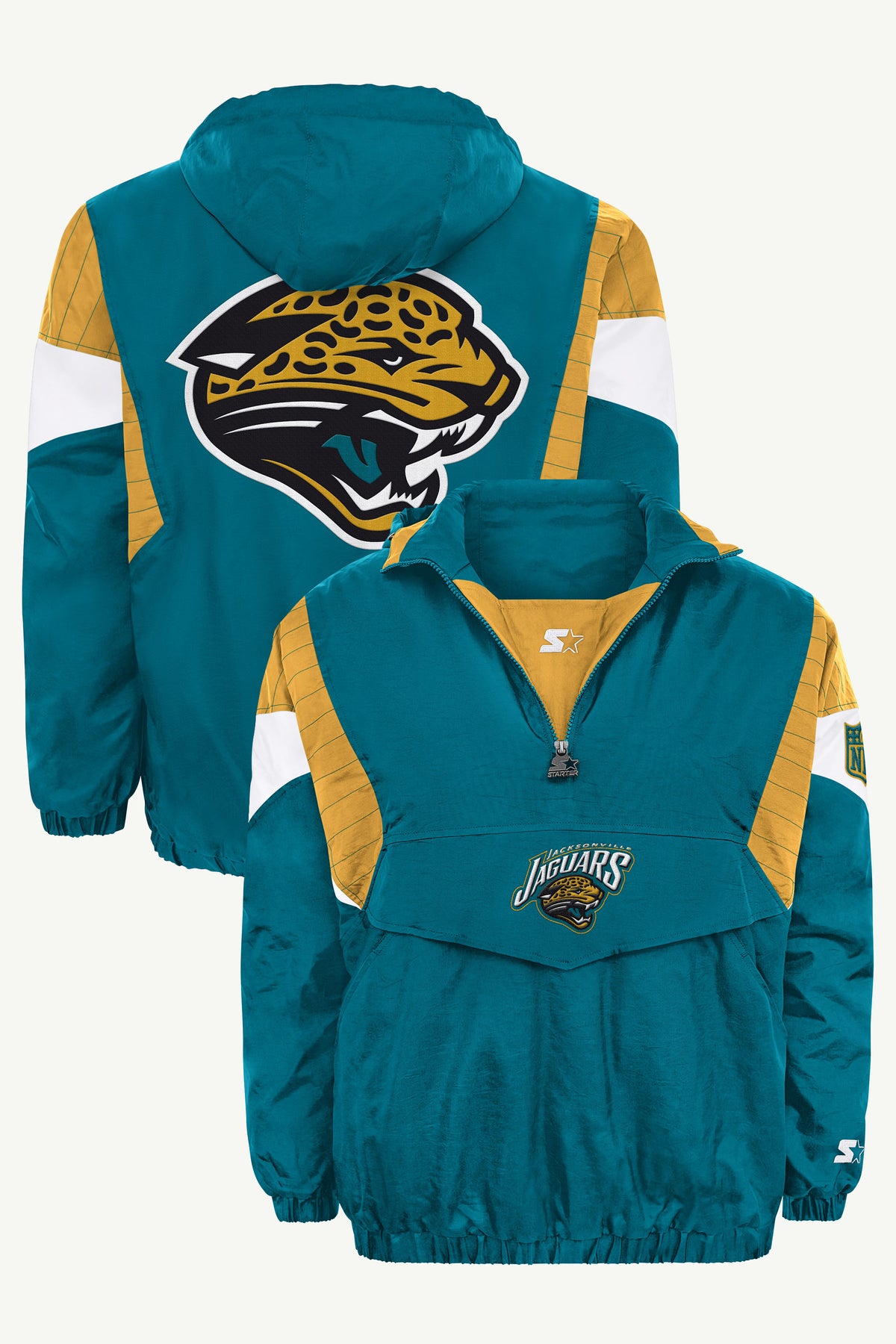 MENS RETRO JACKSONVILLE JAGUARS BREAKAWAY JACKET View 1 MENS RETRO JACKSONVILLE JAGUARS BREAKAWAY JACKET View 1